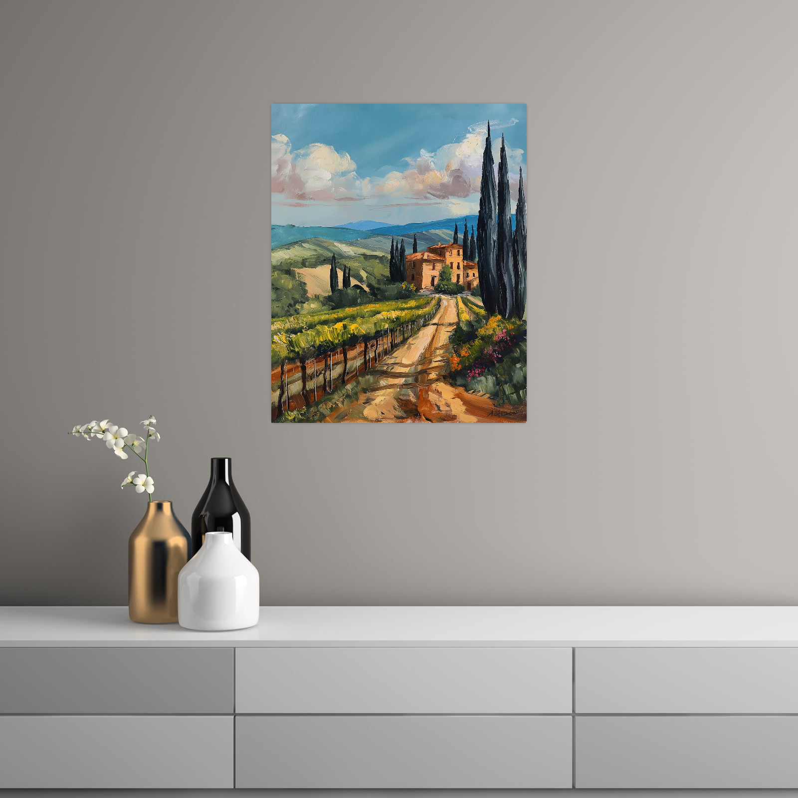 Umetnička slika Na kraj sela na platnu - NS Canvas Shop