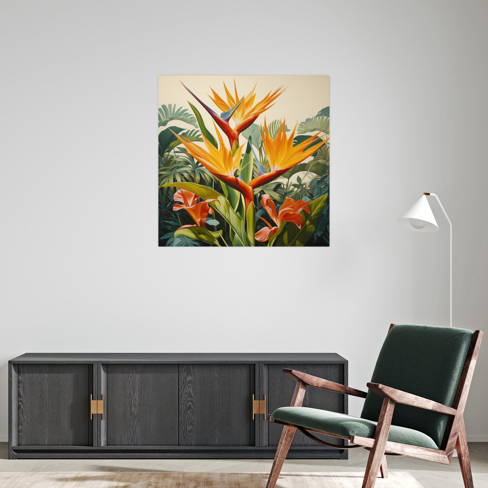 Umetnička slika Narandžasto cveće na platnu - NS Canvas Shop