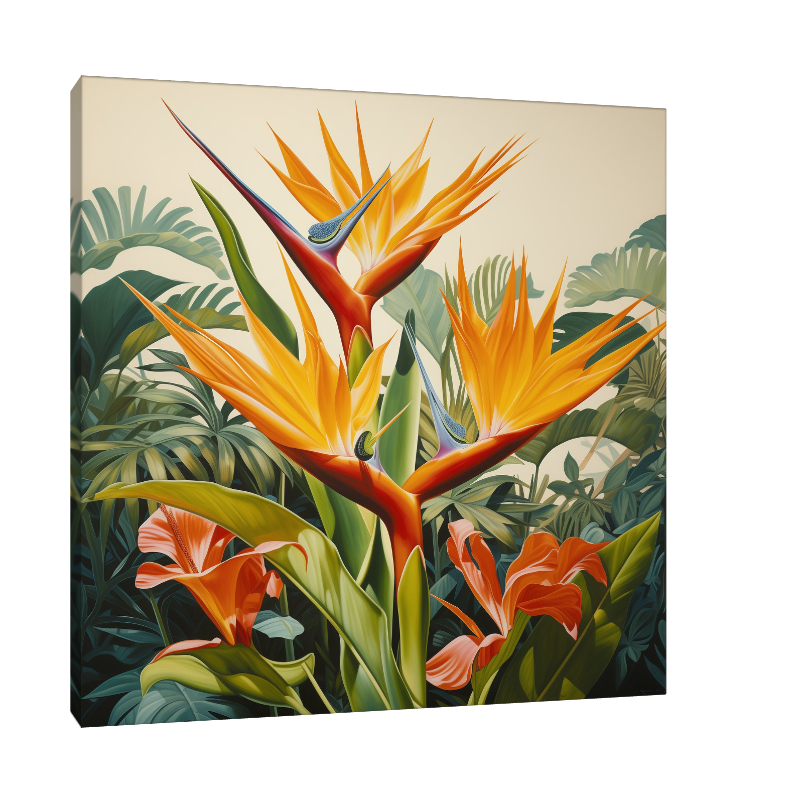 Umetnička slika Narandžasto cveće na platnu - NS Canvas Shop