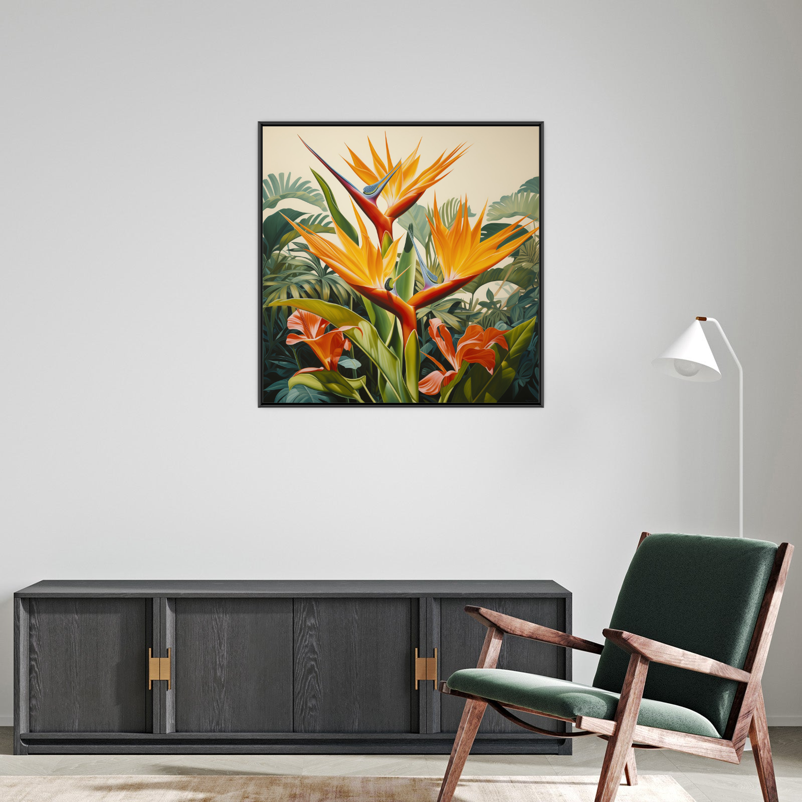 Umetnička slika Narandžasto cveće na platnu - NS Canvas Shop
