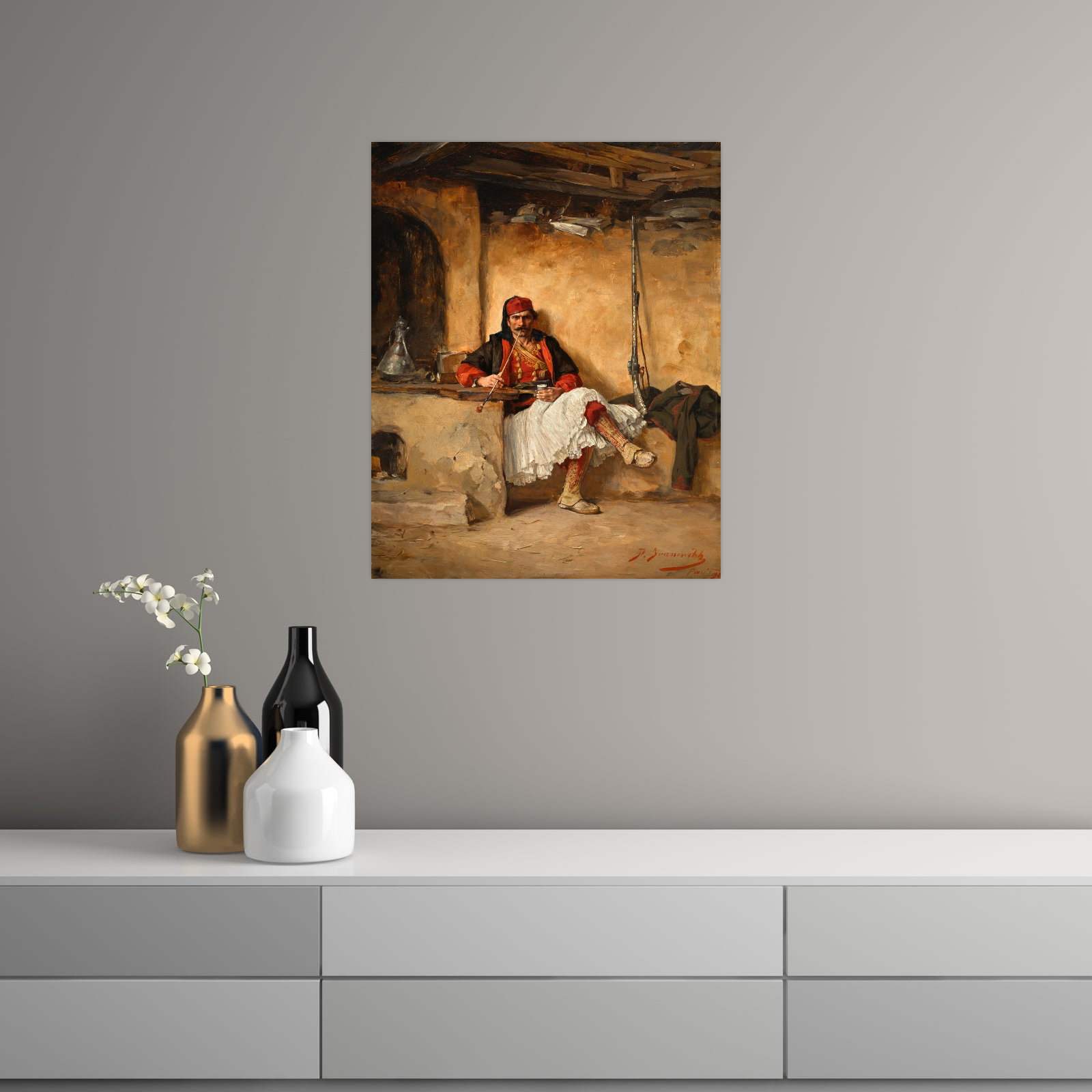 Umetnička slika Odmor bašibozuka, Paja Jovanović na platnu - NS Canvas Shop