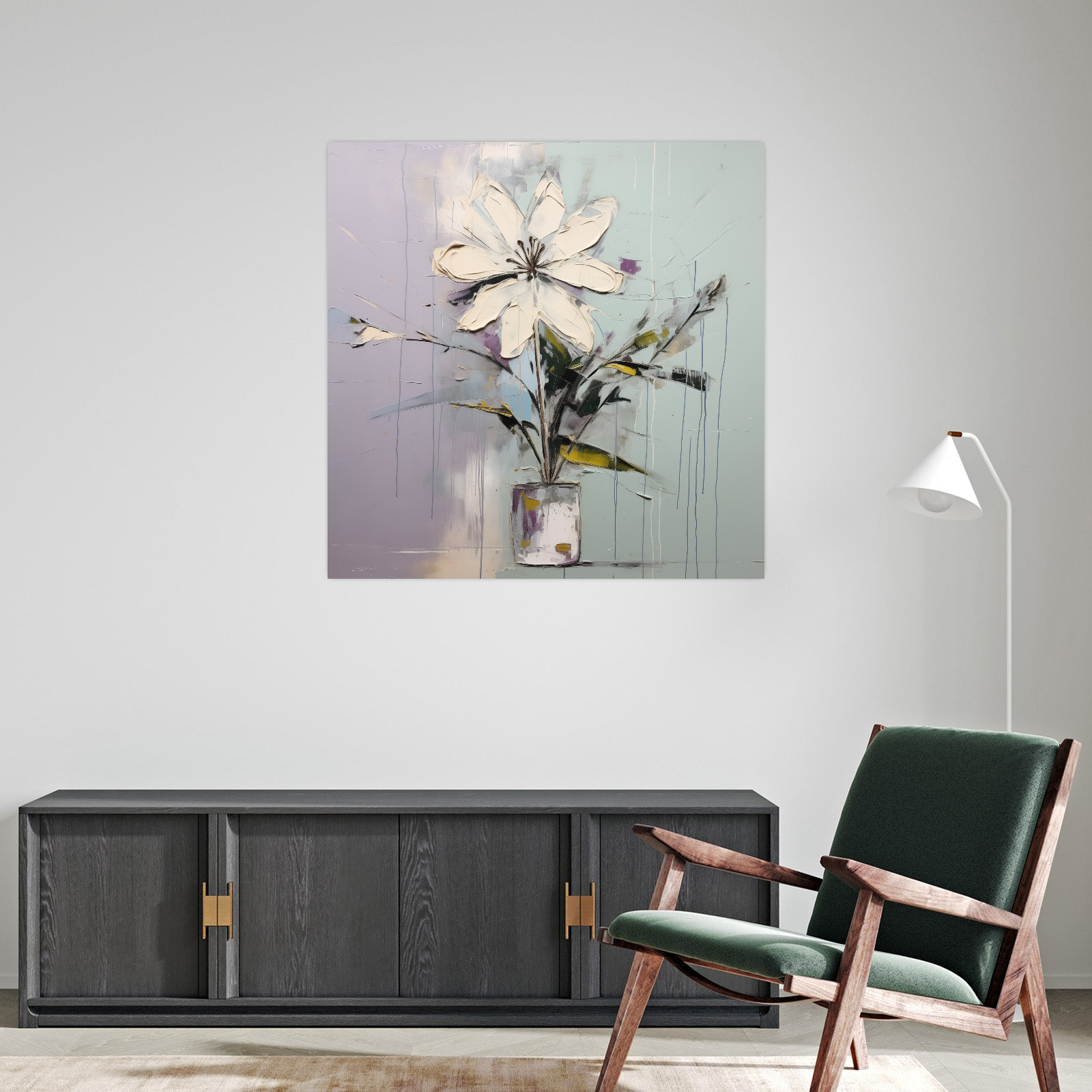 Umetnička slika Pastelni cvet III na platnu - NS Canvas Shop