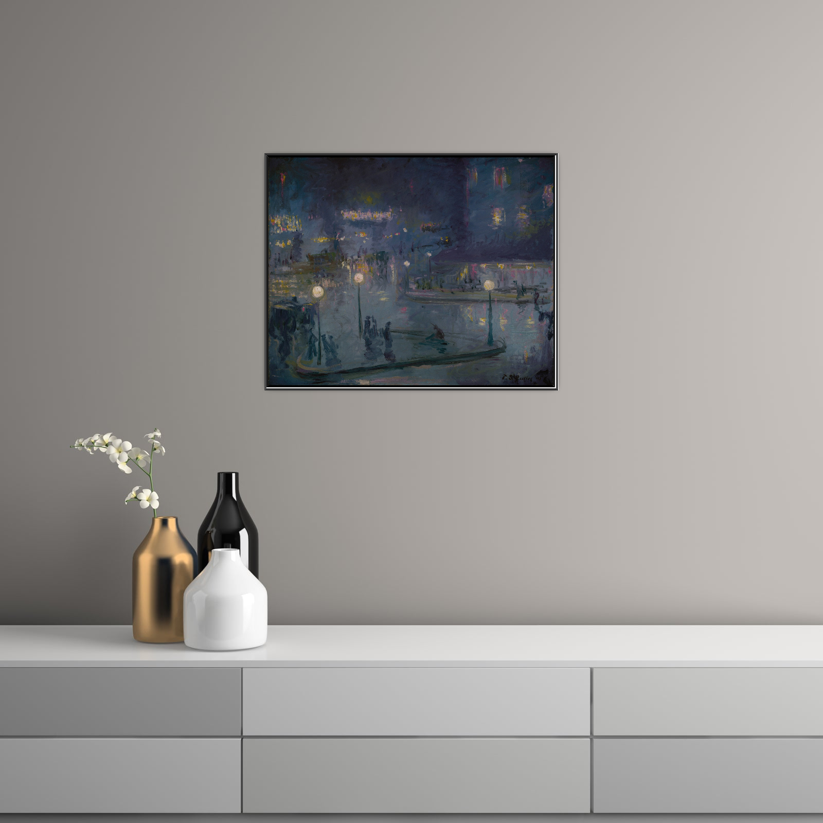 Umetnička slika Place de Rome at Night, Theodore Earl Butler na platnu - NS Canvas Shop