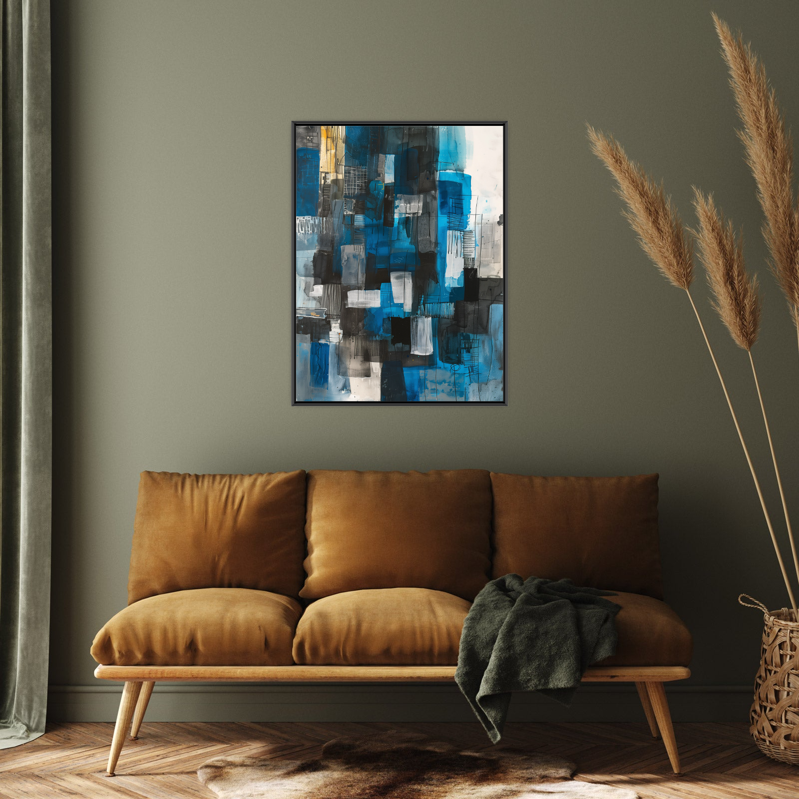 Umetnička slika Plave forme na platnu - NS Canvas Shop