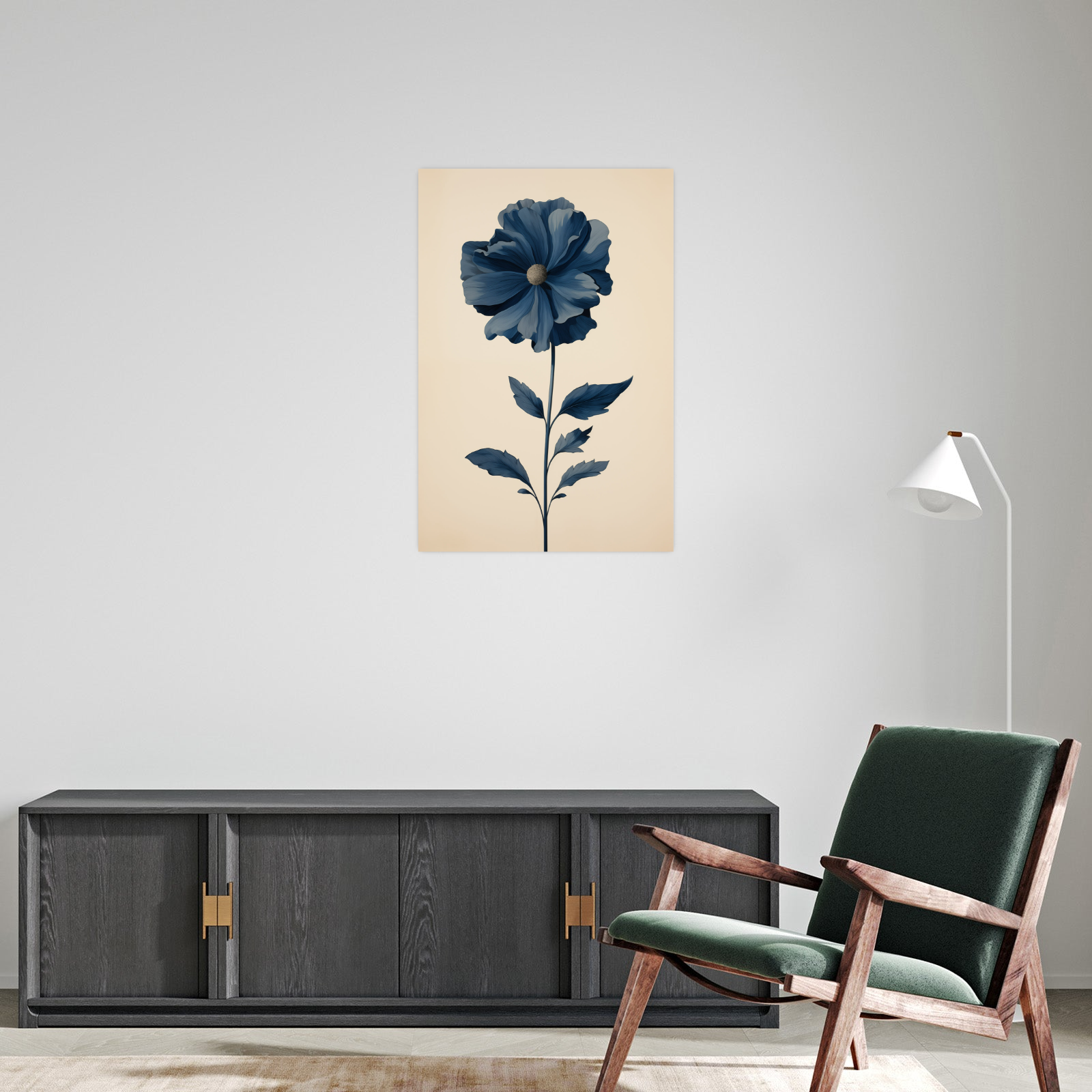 Umetnička slika Plavi cvet na platnu - NS Canvas Shop