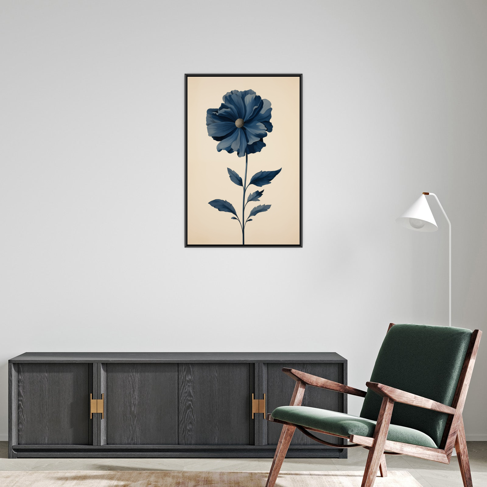 Umetnička slika Plavi cvet na platnu - NS Canvas Shop