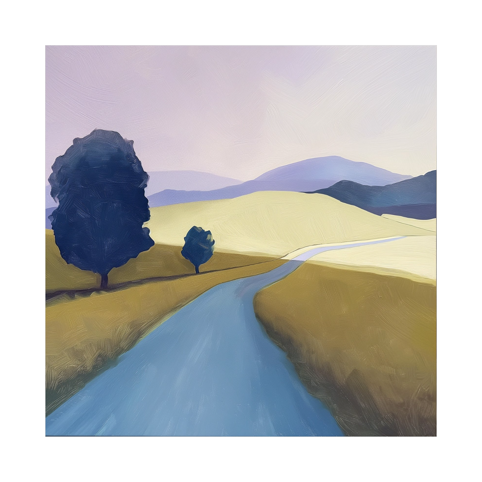 Umetnička slika Plavo drvo na platnu - NS Canvas Shop