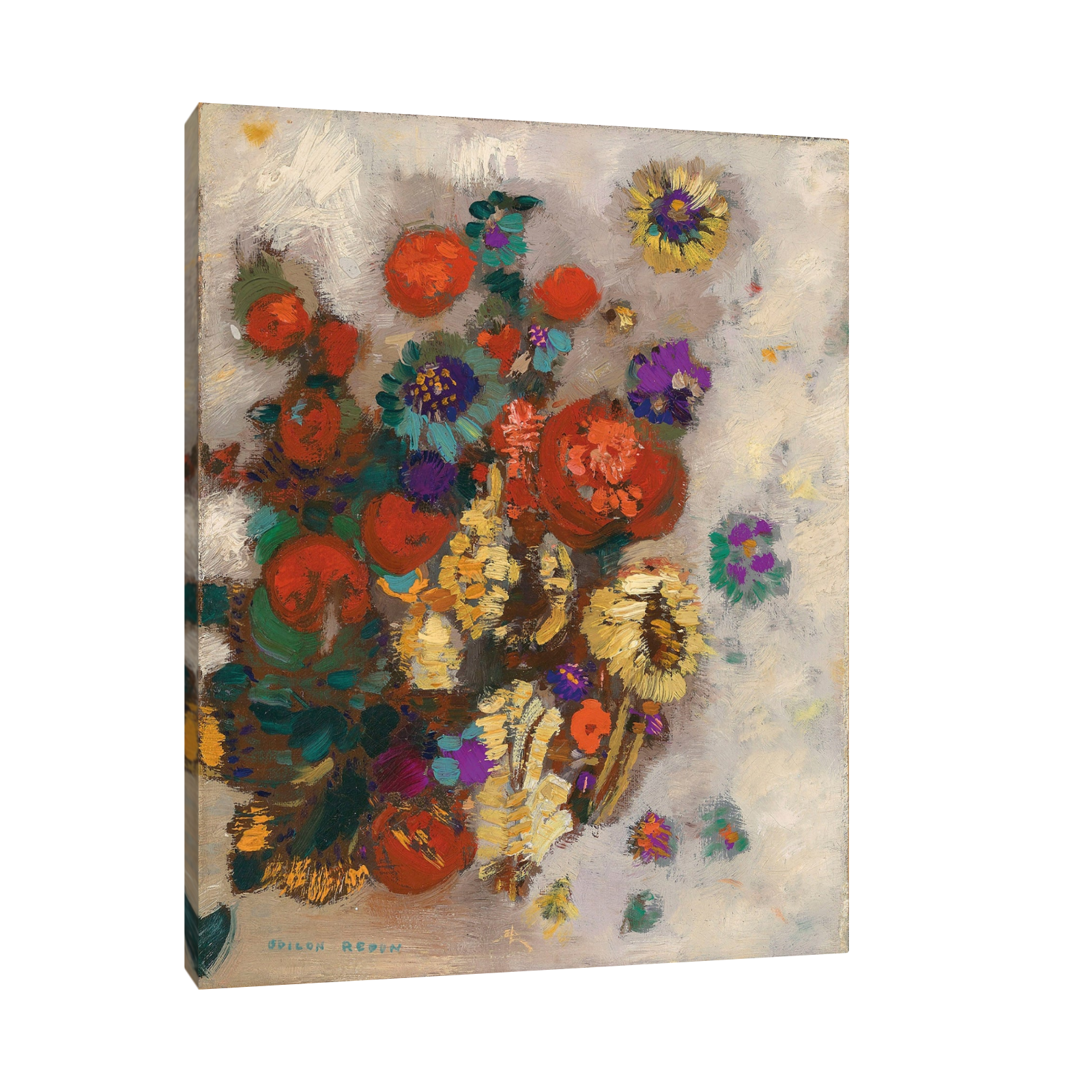 Umetnička slika Poppies and Daisies, Odilon Redon na platnu - NS Canvas Shop