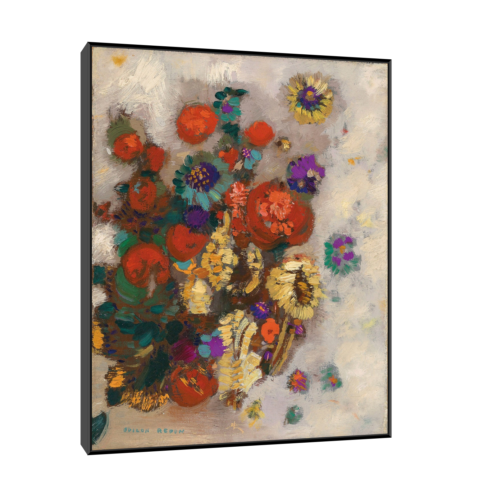 Umetnička slika Poppies and Daisies, Odilon Redon na platnu - NS Canvas Shop