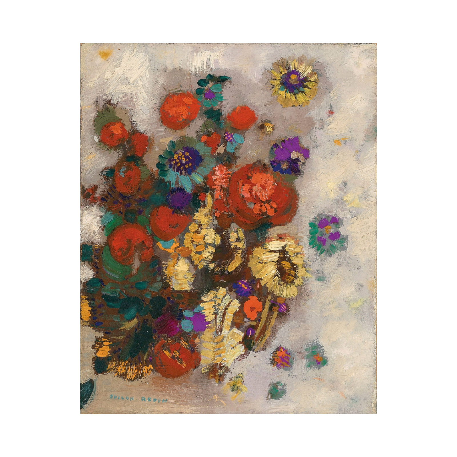 Umetnička slika Poppies and Daisies, Odilon Redon na platnu - NS Canvas Shop
