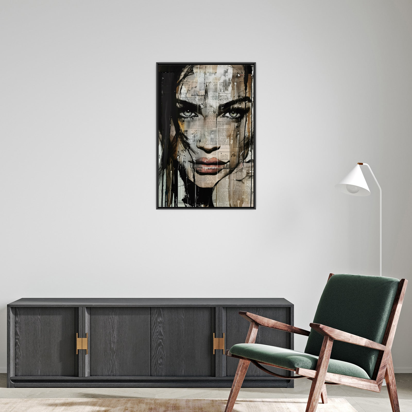 Umetnička slika Portret devojke-kolaž II na platnu - NS Canvas Shop