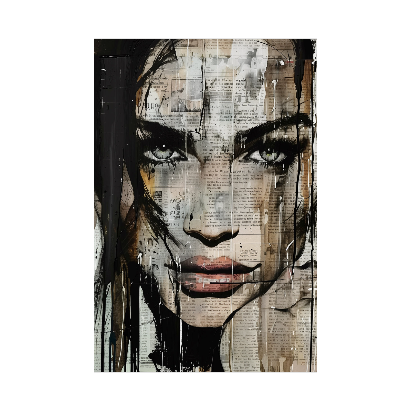 Umetnička slika Portret devojke-kolaž II na platnu - NS Canvas Shop