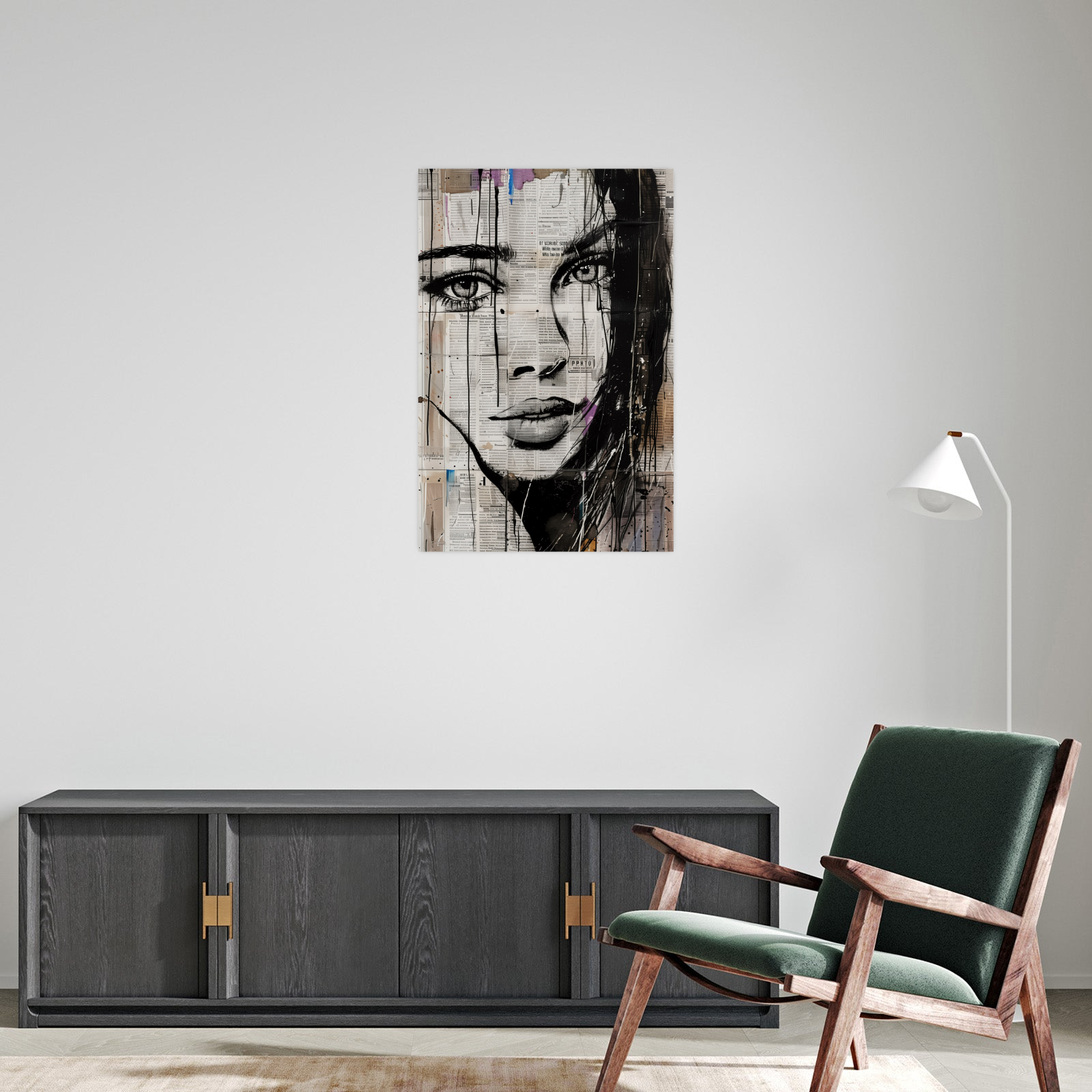 Umetnička slika Portret devojke-kolaž III na platnu - NS Canvas Shop