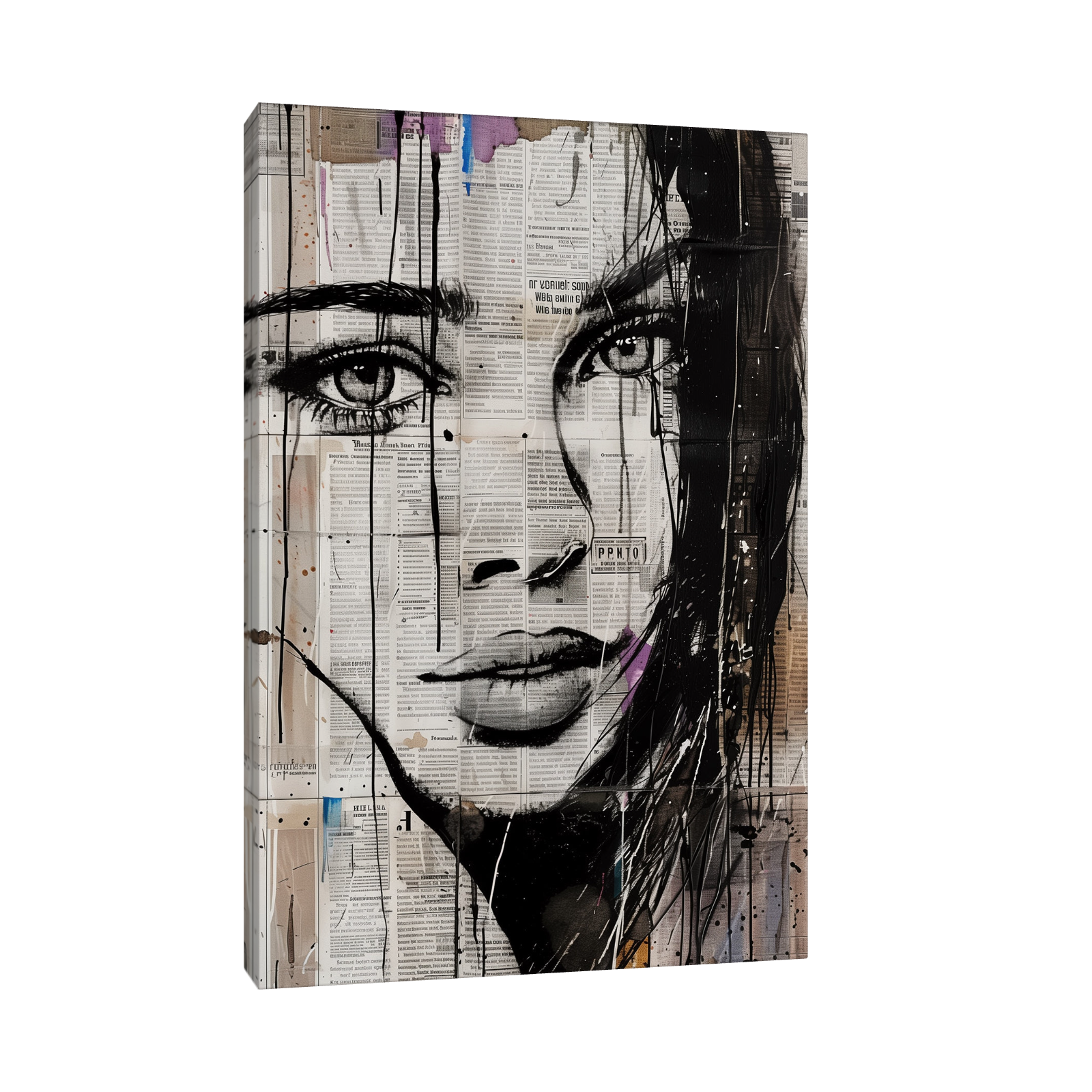 Umetnička slika Portret devojke-kolaž III na platnu - NS Canvas Shop