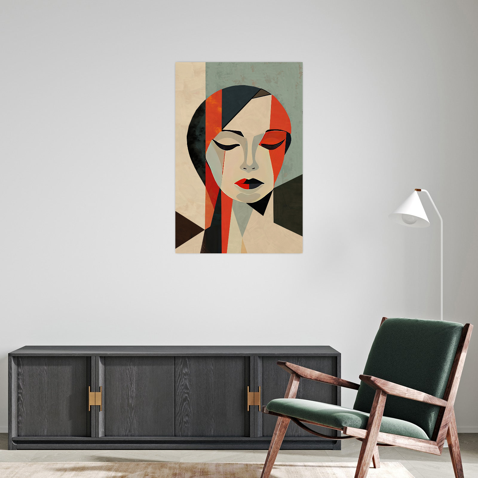 Umetnička slika Red lady na platnu - NS Canvas Shop