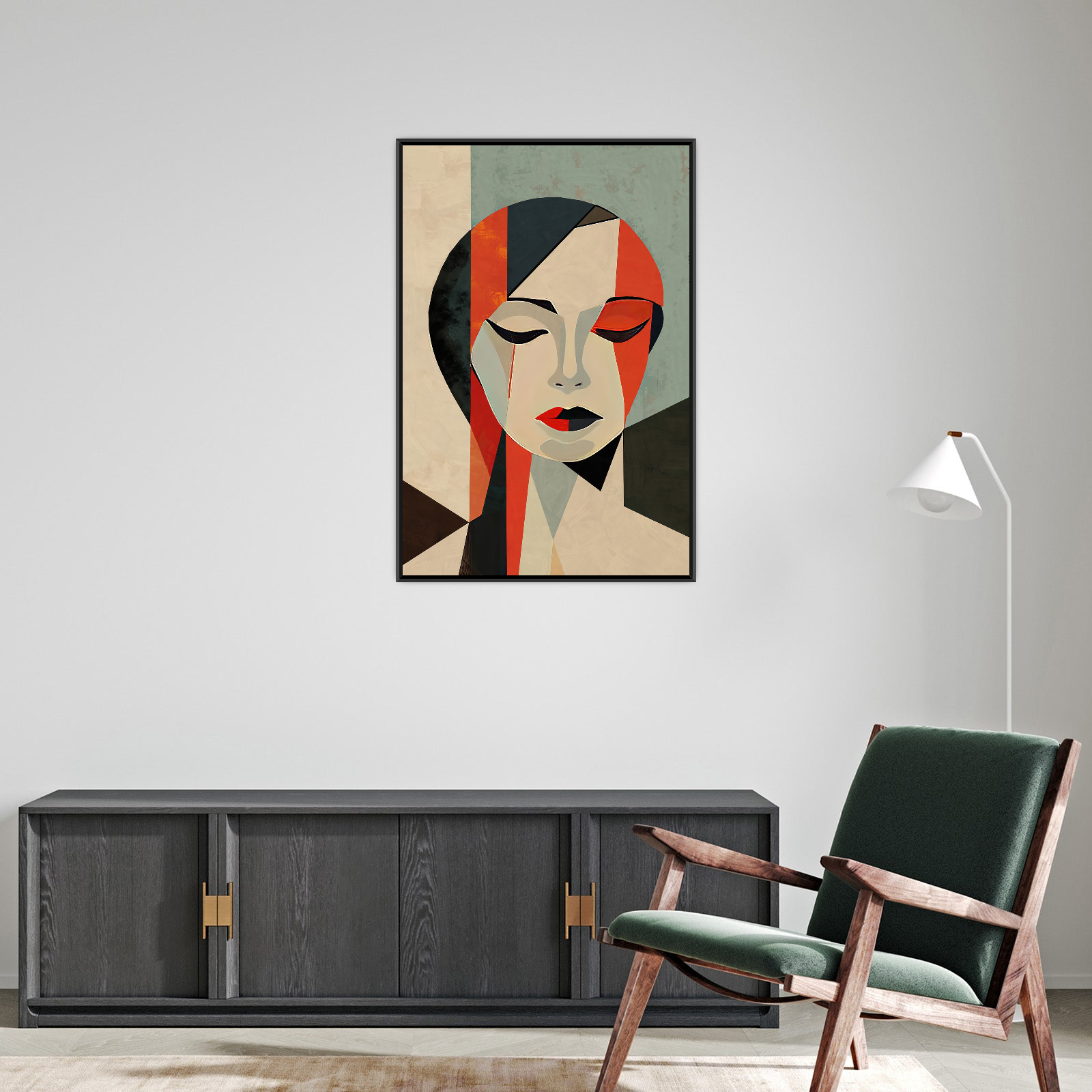 Umetnička slika Red lady na platnu - NS Canvas Shop