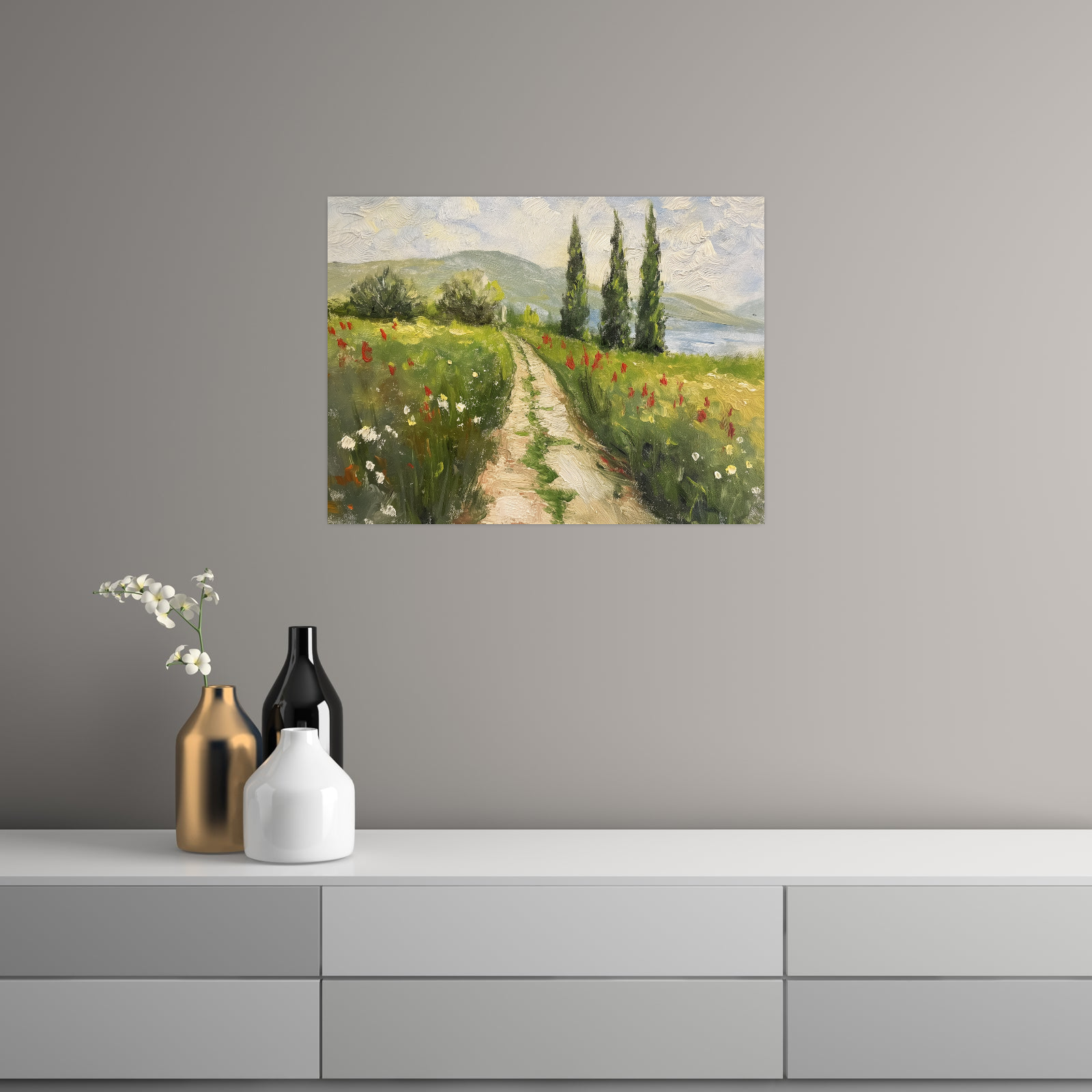 Umetnička slika Seoski put na platnu - NS Canvas Shop