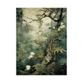 Umetnička slika Šuma sa belim cvetovima na platnu - NS Canvas Shop