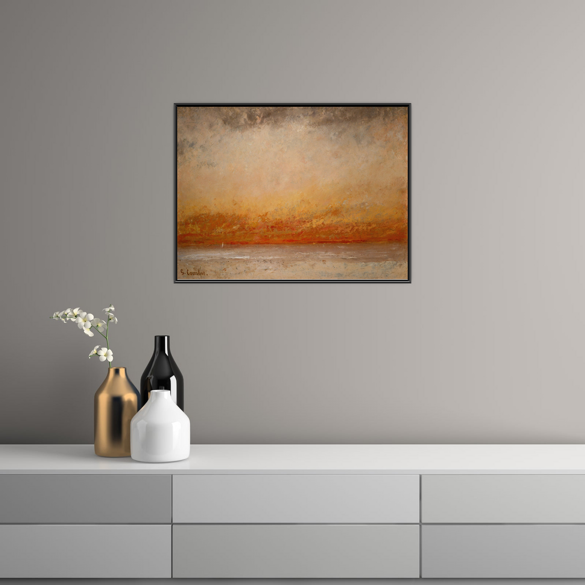 Umetnička slika Sunset Marine, Gustave Courbet na platnu - NS Canvas Shop