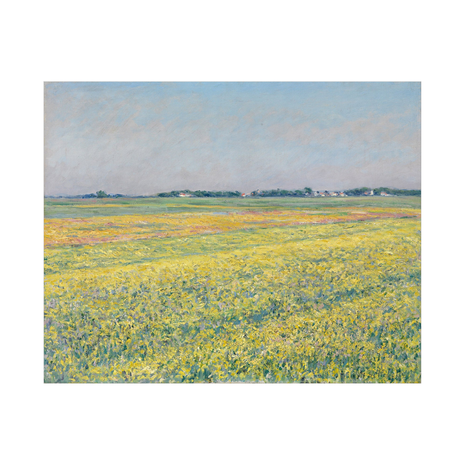 Umetnička slika The plain of Gennevilliers, yellow fields, Gustave Caillebotte na platnu - NS Canvas Shop