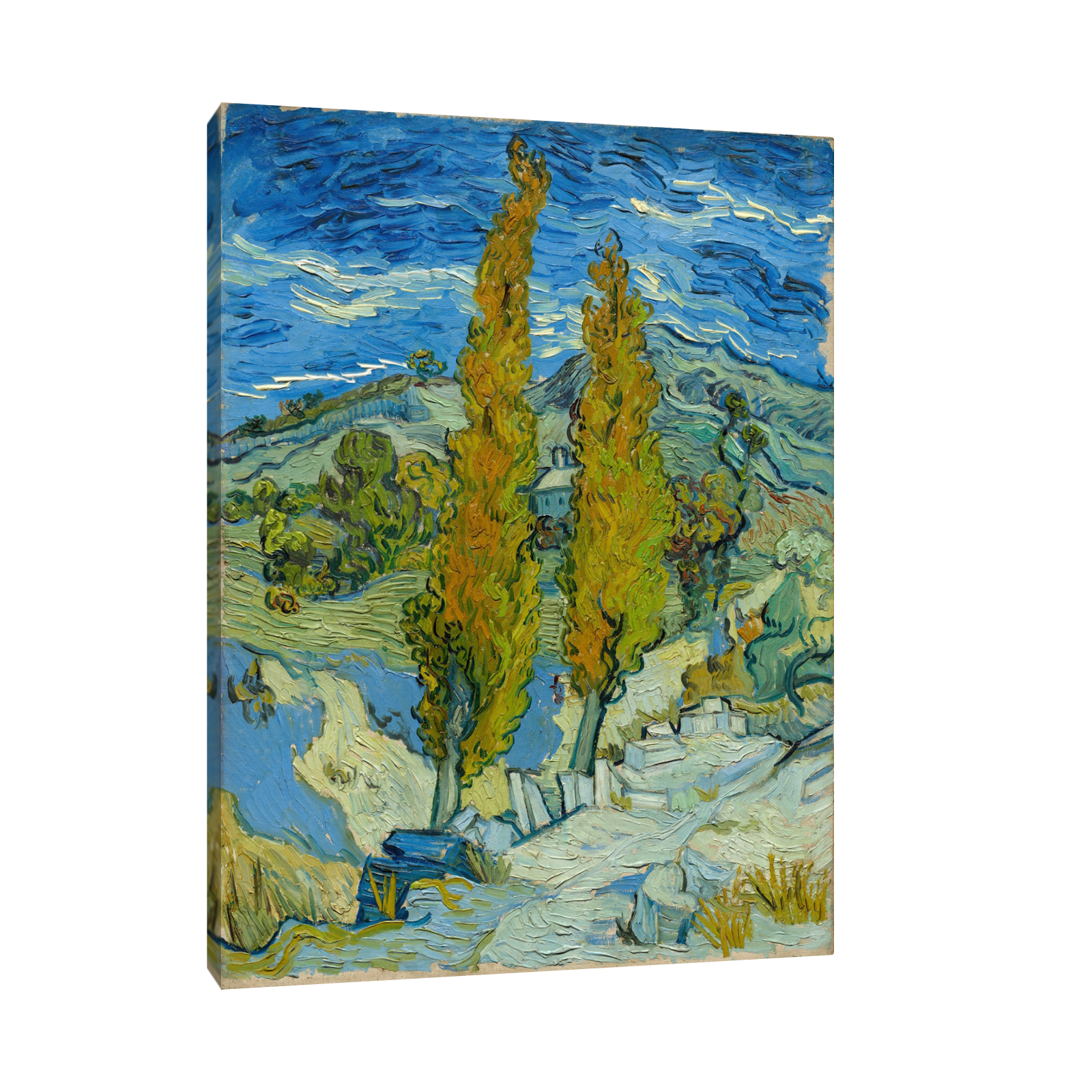 Umetnička slika Two Poplars in the Alpilles near Saint-Rémy, Vincent van Gogh na platnu - NS Canvas Shop