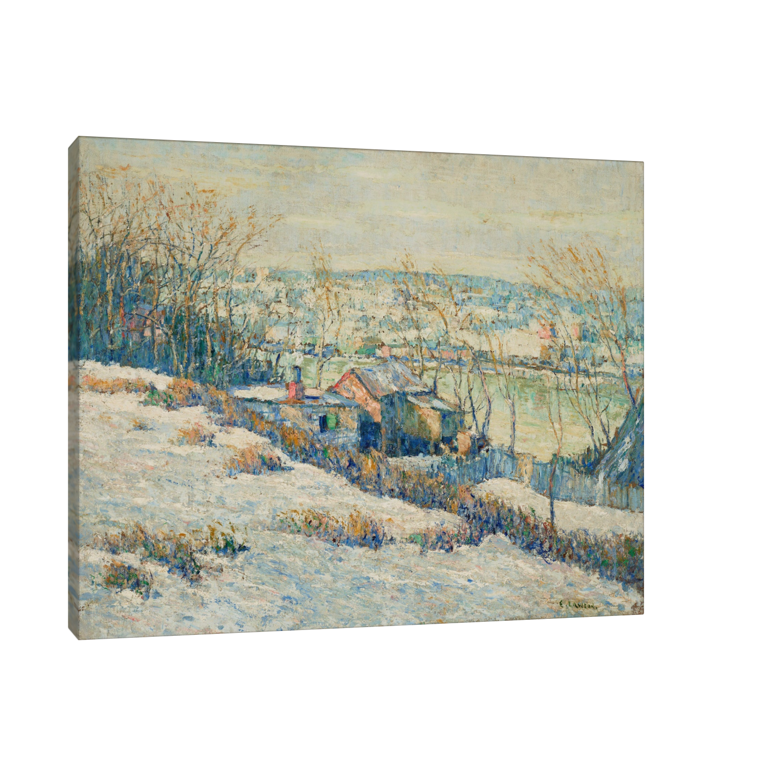 Umetnička slika Upper Harlem River—Winter, Ernest Lawson na platnu - NS Canvas Shop