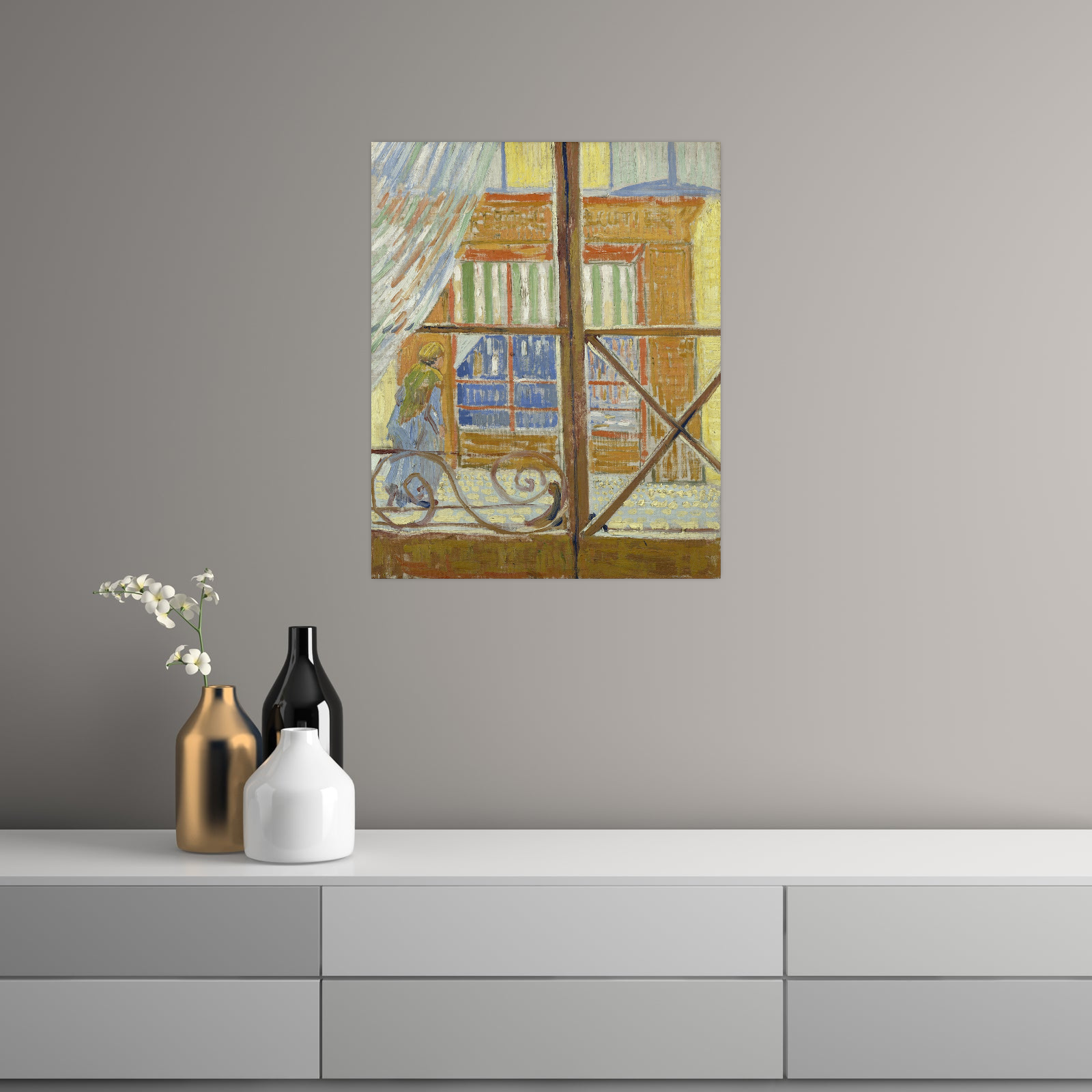 Umetnička slika View of a butcher’s shop, Vincent van Gogh na platnu - NS Canvas Shop