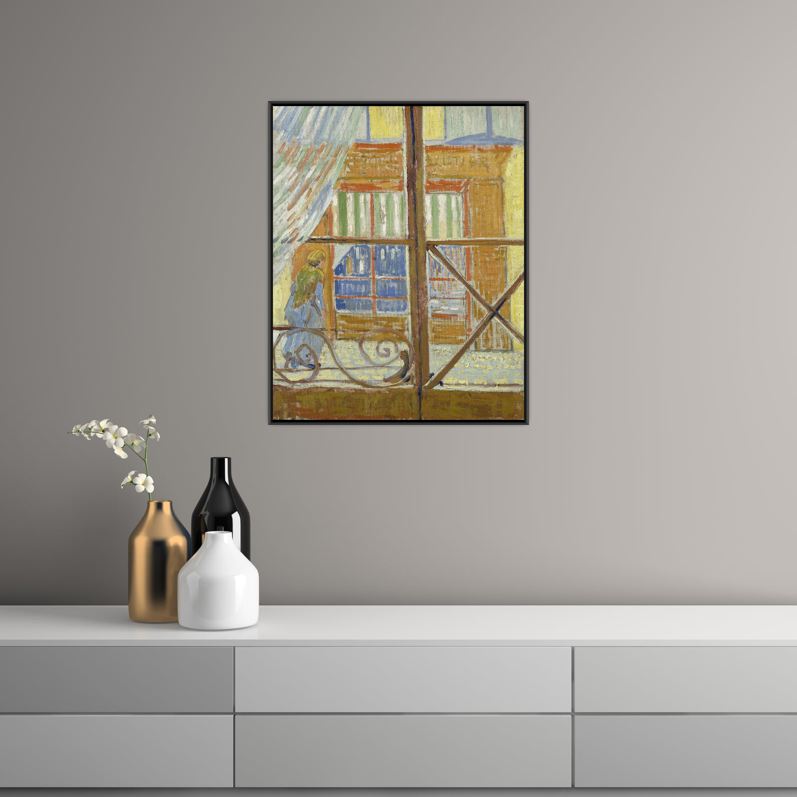 Umetnička slika View of a butcher’s shop, Vincent van Gogh na platnu - NS Canvas Shop