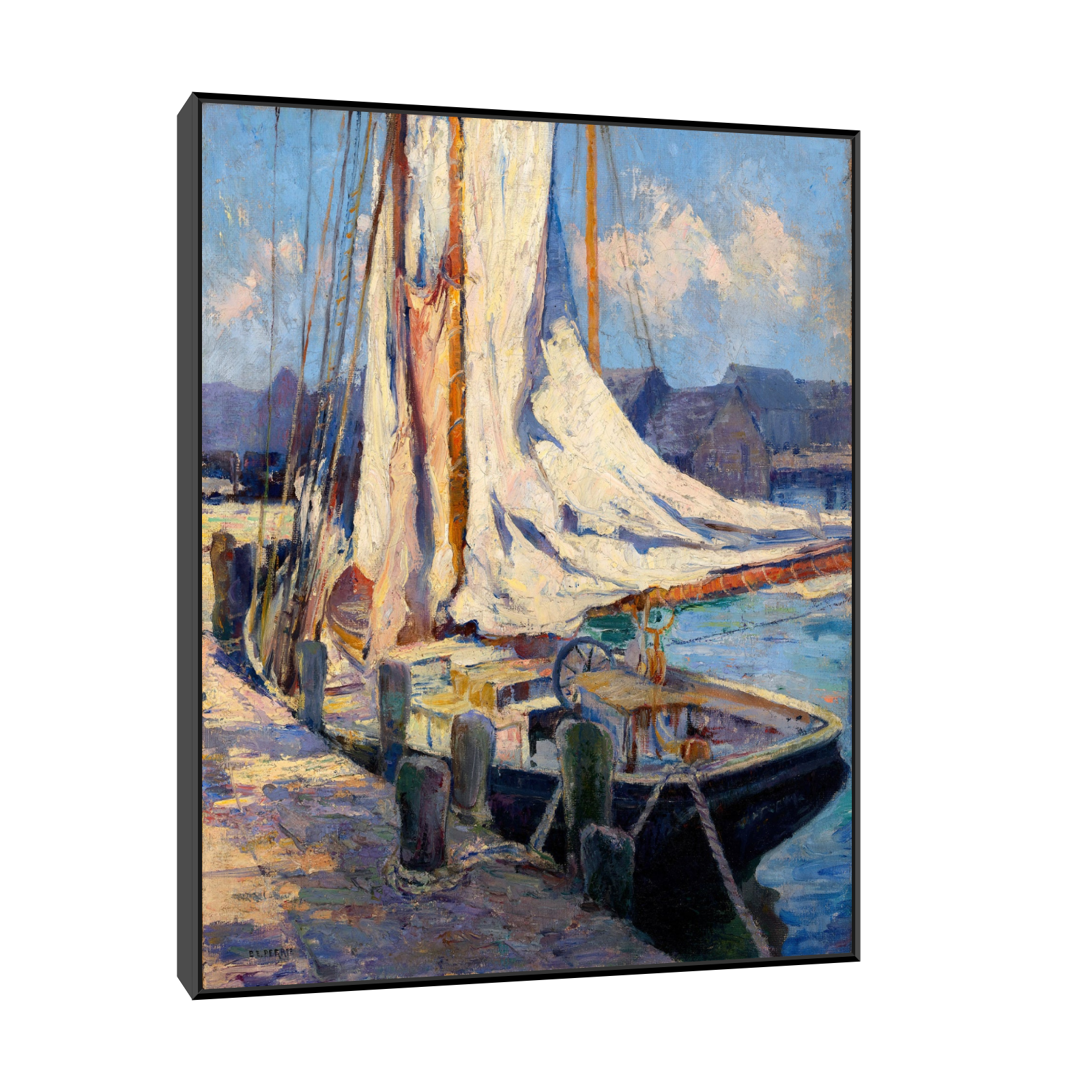 Umetnička slika Wharf Scene, Gloucester, Bertha Eversfield Perrie na platnu - NS Canvas Shop