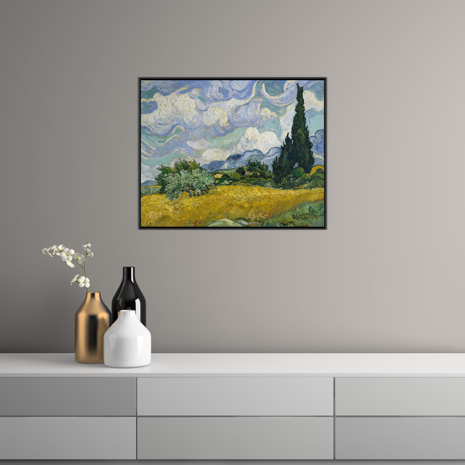 Umetnička slika Wheat Field with Cypresses, Vincent van Gogh na platnu - NS Canvas Shop