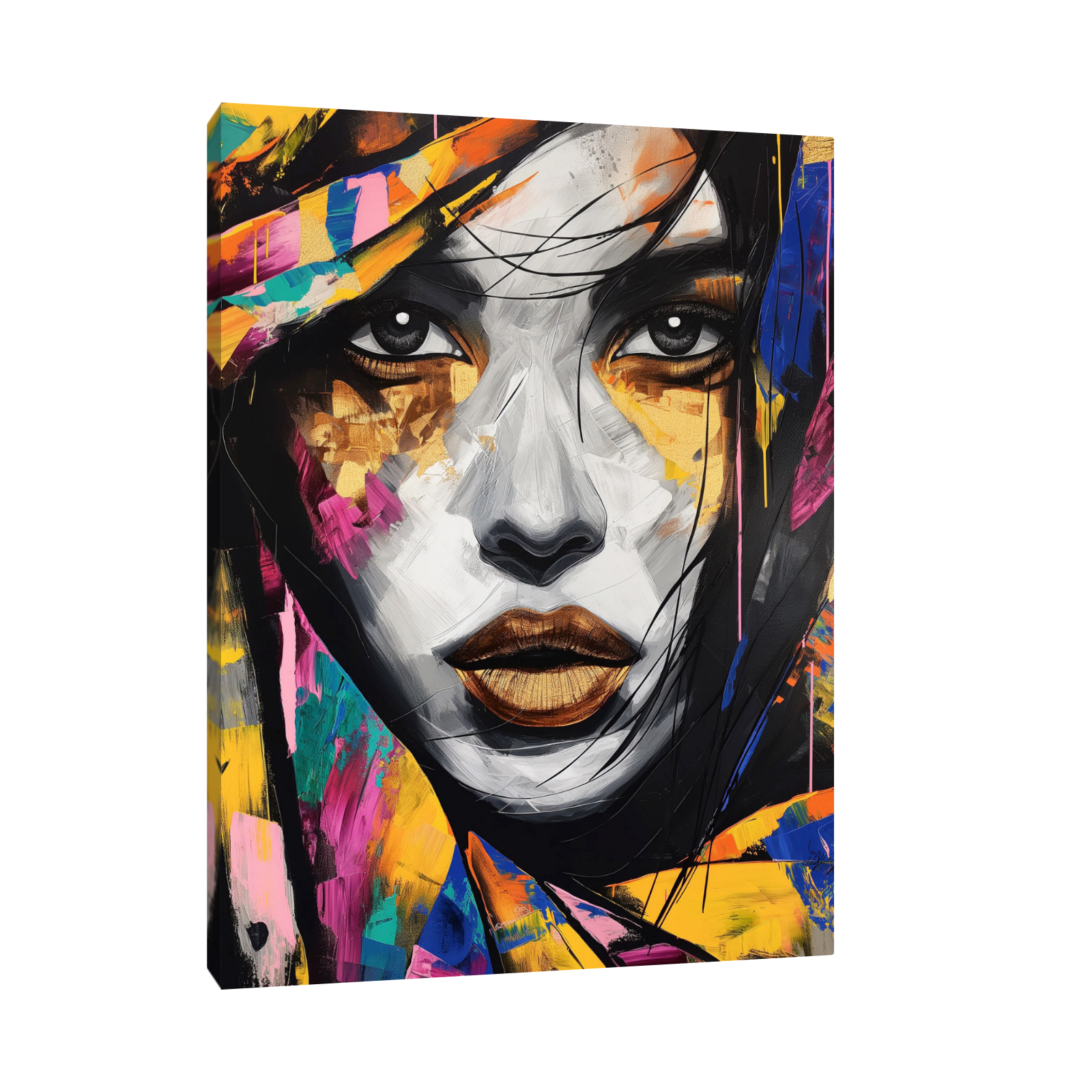 Umetnička slika Žena sa šarenom maramom I na platnu - NS Canvas Shop