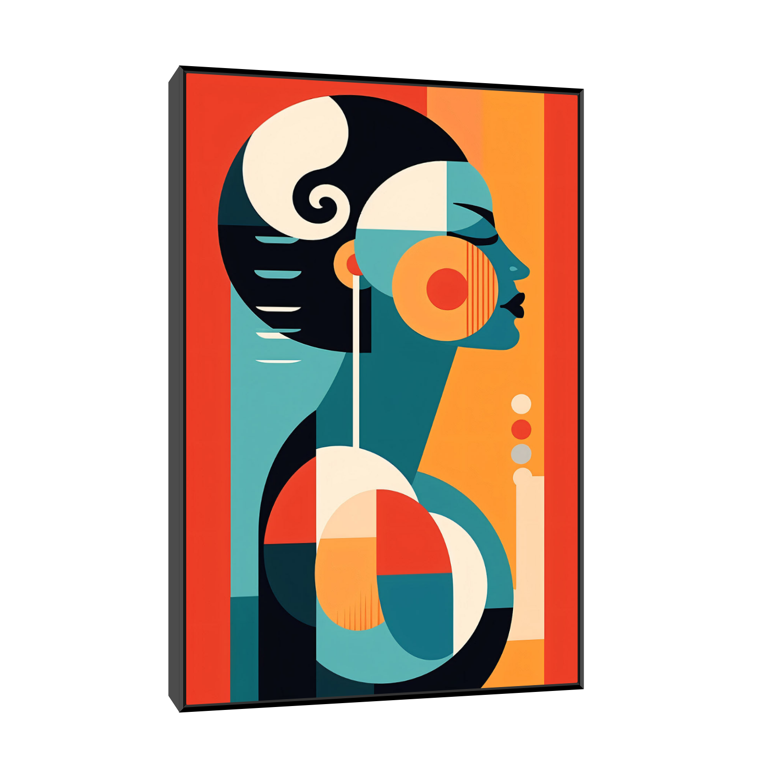 Ženski Profil – Moderna apstraktna art deco slika