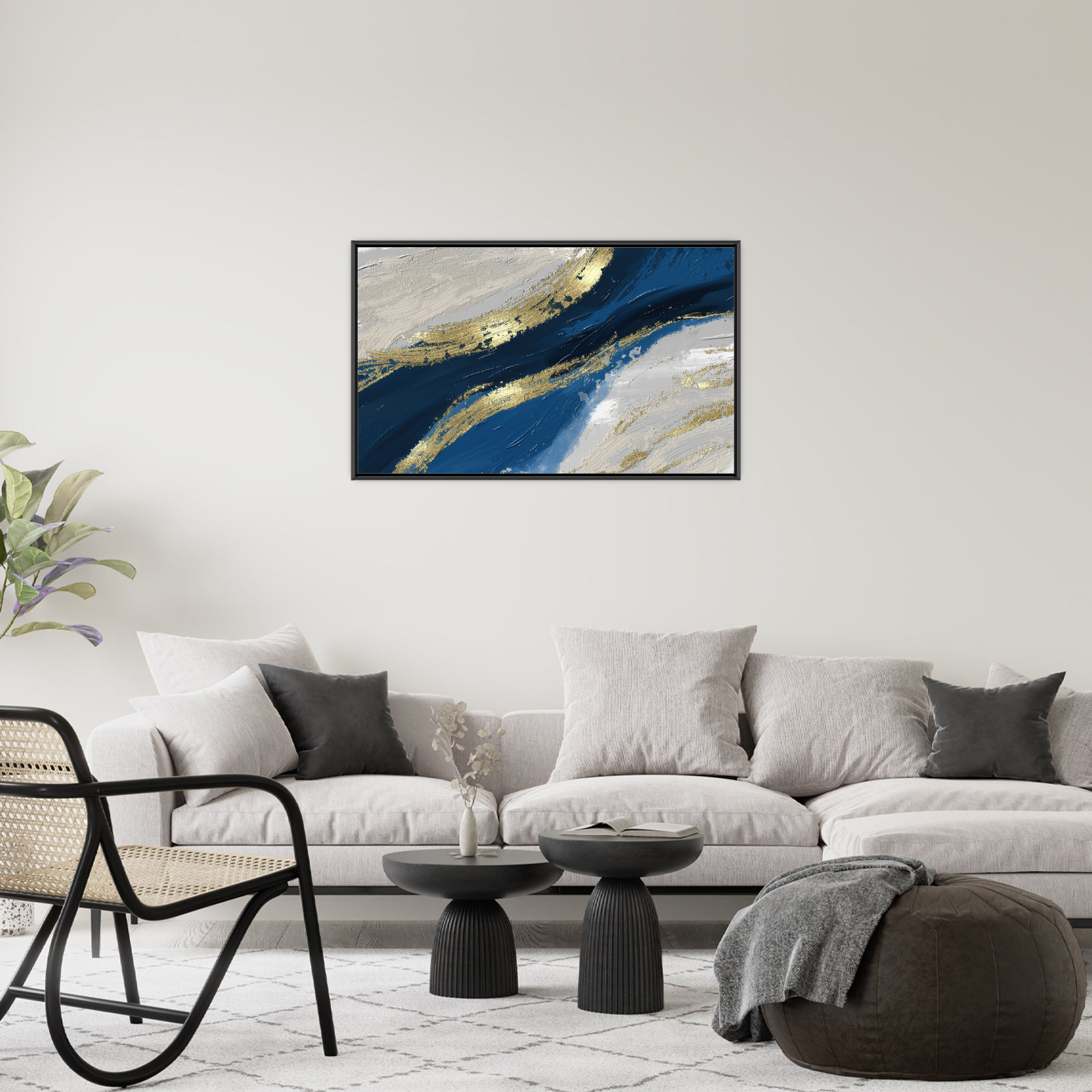 Umetnička slika Zlatna linija na platnu - NS Canvas Shop