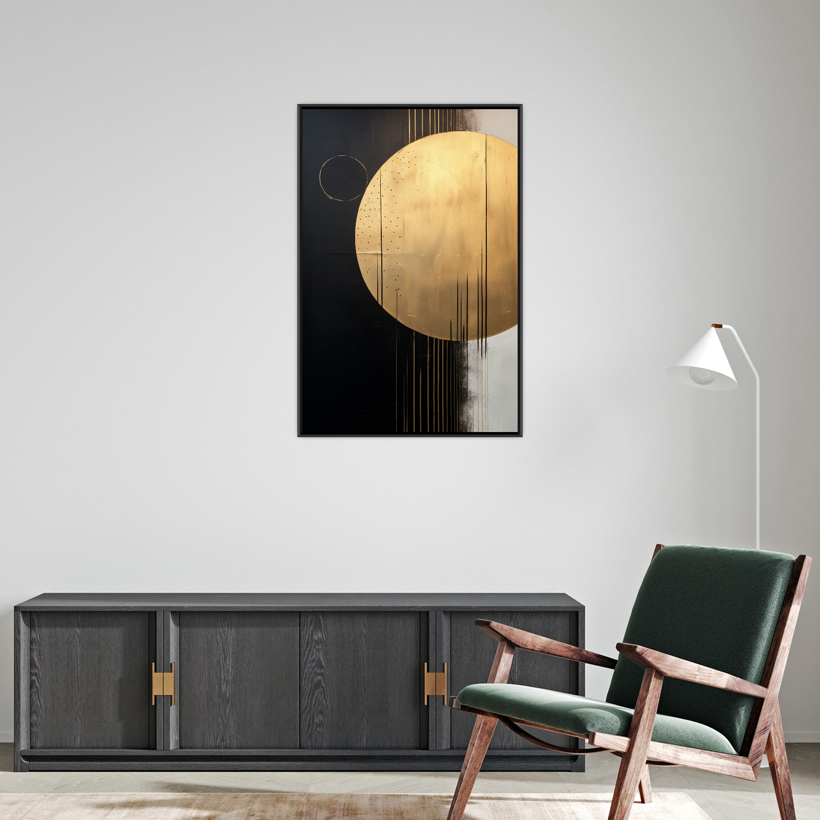 Umetnička slika Zlatni krug na platnu - NS Canvas Shop