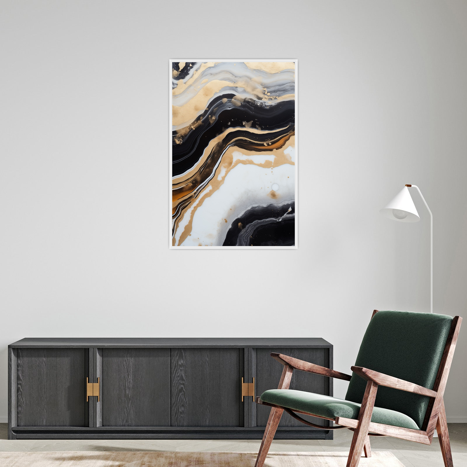 Umetnička slika Zlatni talasi na platnu - NS Canvas Shop