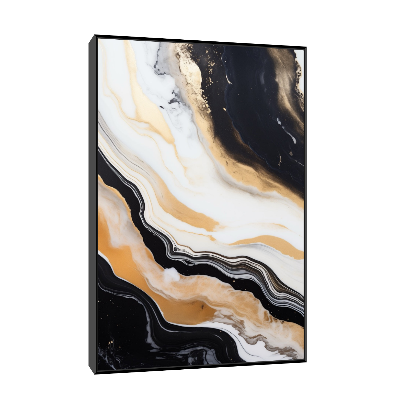 Umetnička slika Zlatni talasi 2 na platnu - NS Canvas Shop