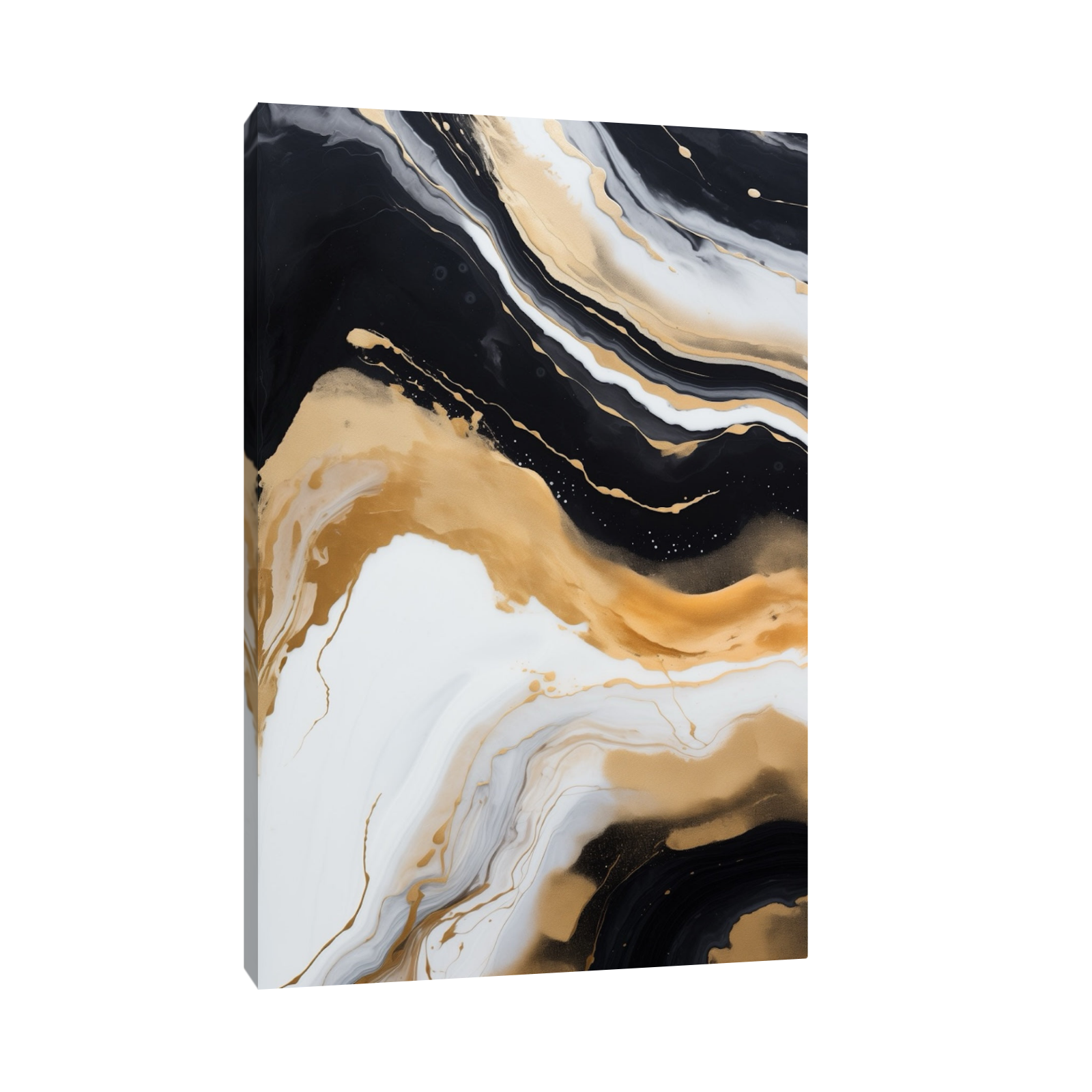 Umetnička slika Zlatni talasi 3 na platnu - NS Canvas Shop