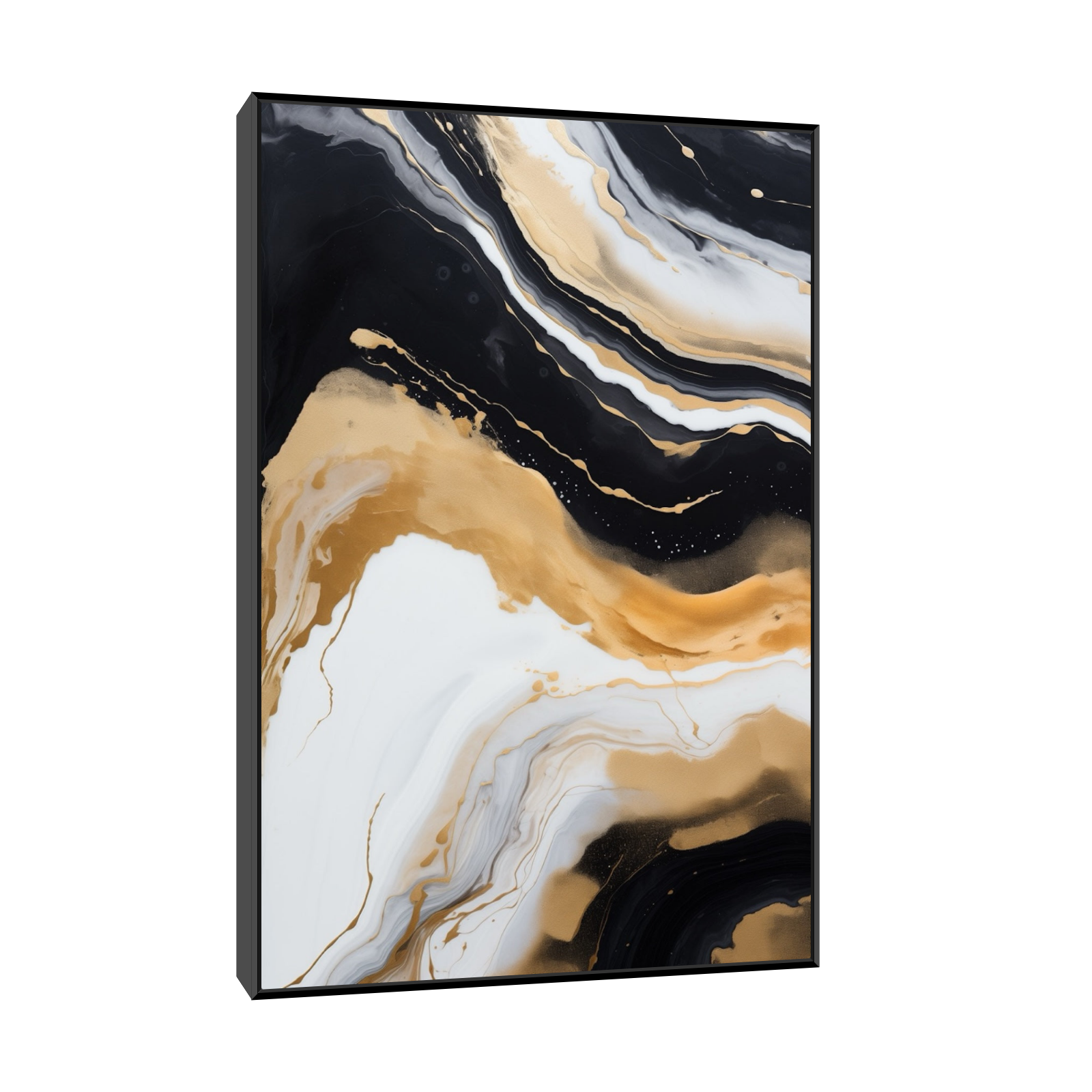 Umetnička slika Zlatni talasi 3 na platnu - NS Canvas Shop