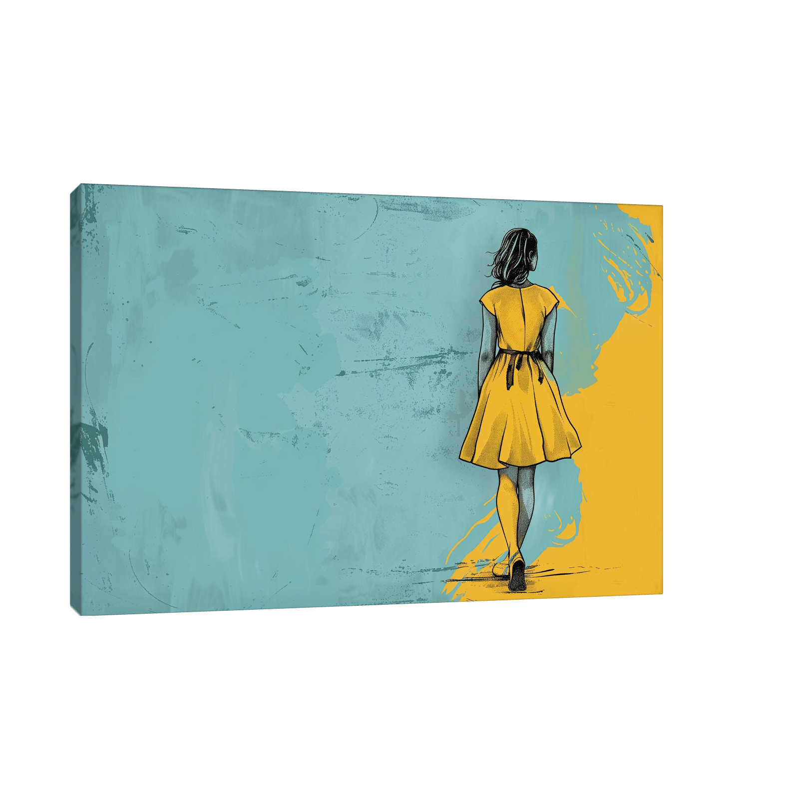 Umetnička slika Žuta haljina na platnu - NS Canvas Shop