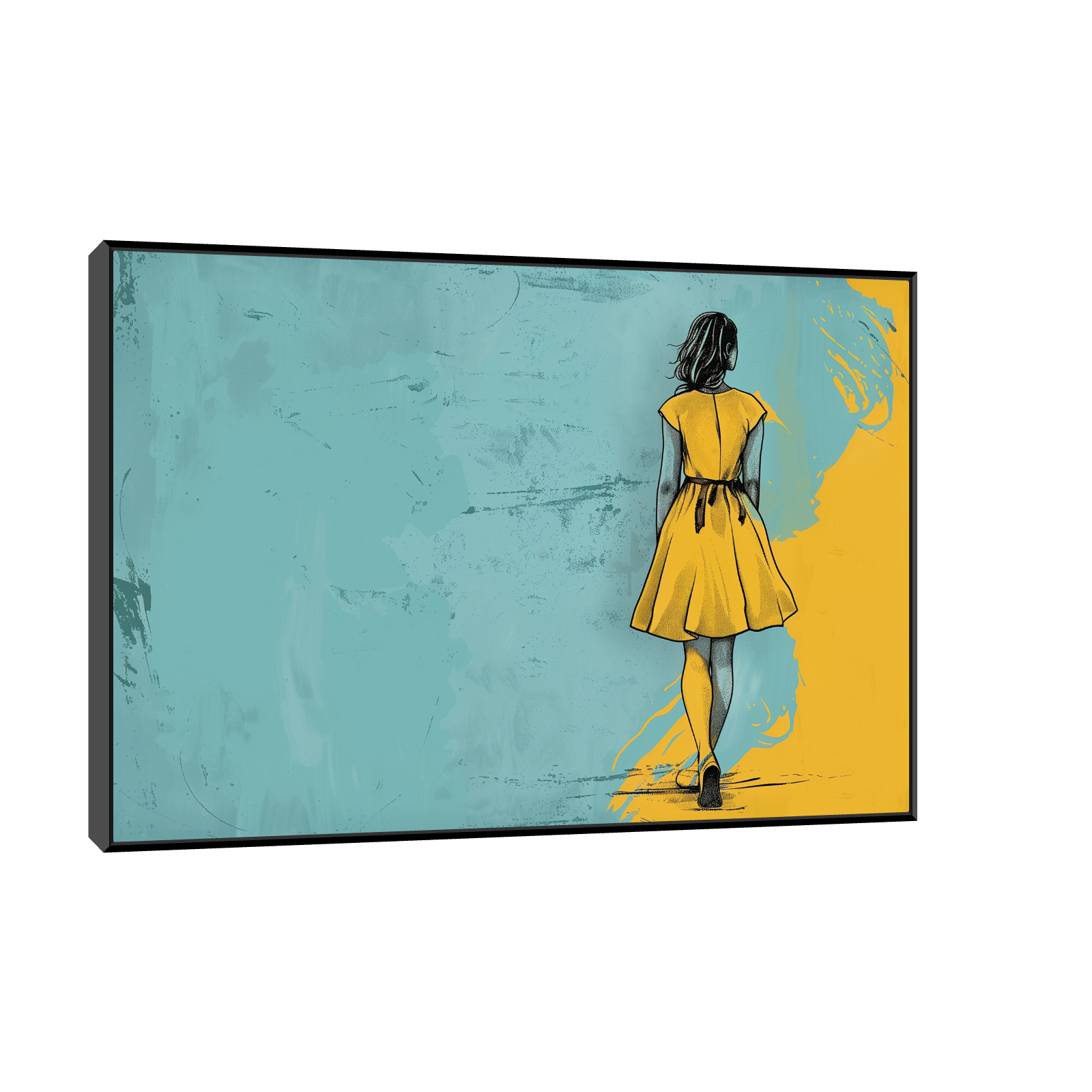 Umetnička slika Žuta haljina na platnu - NS Canvas Shop