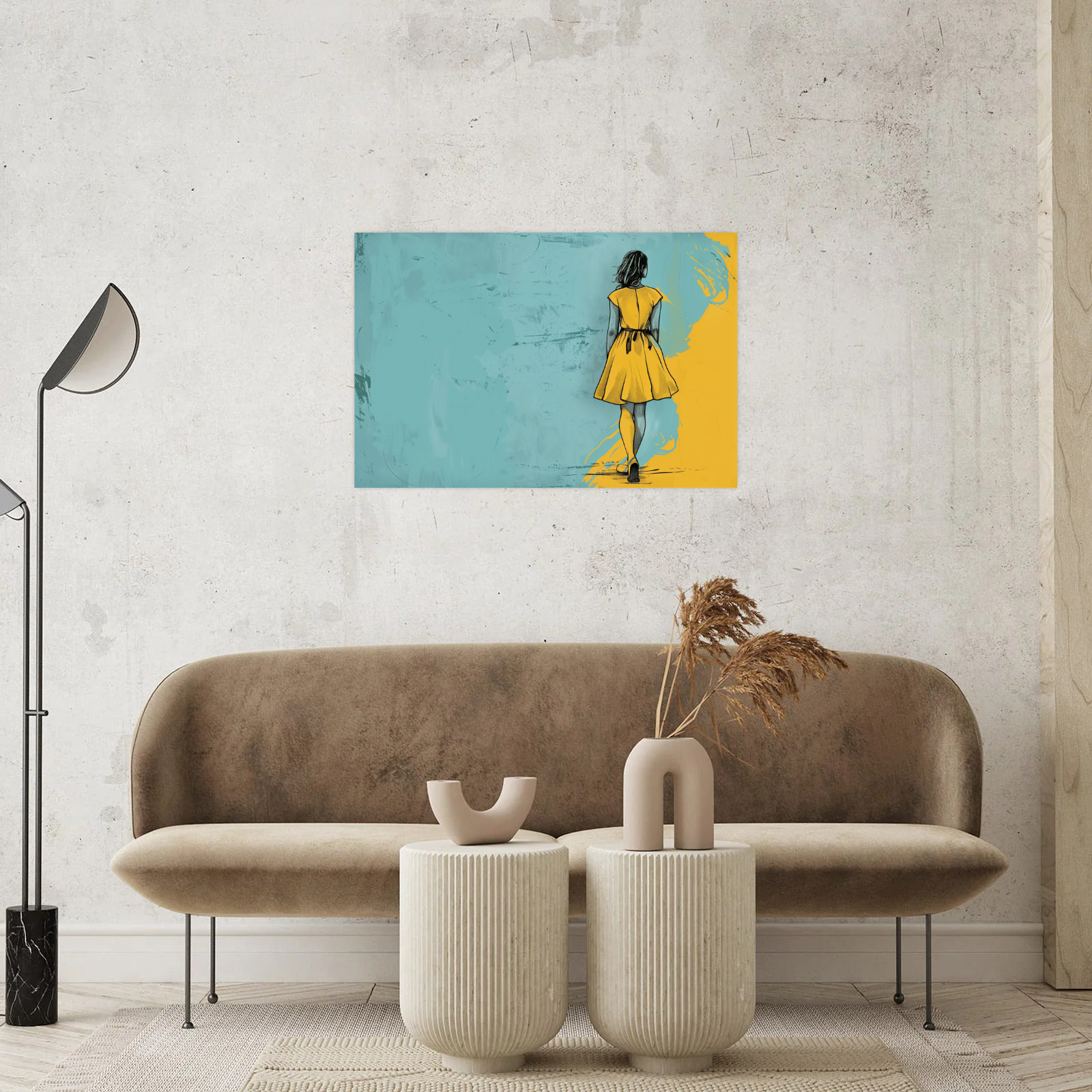 Umetnička slika Žuta haljina na platnu - NS Canvas Shop