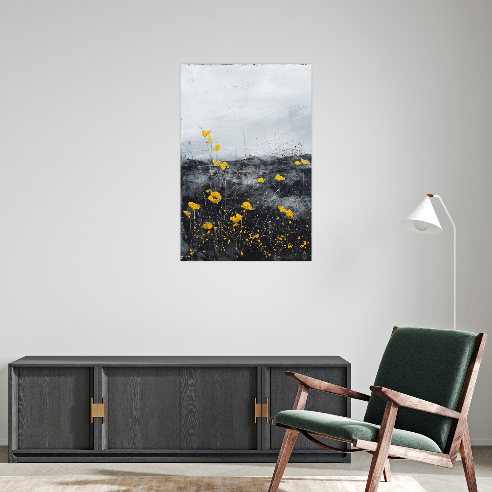 Umetnička slika Žuti cvetovi na platnu - NS Canvas Shop