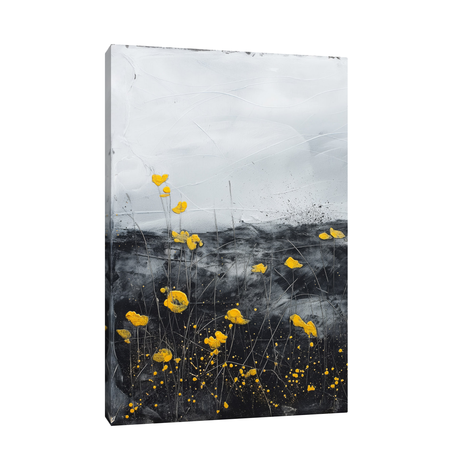 Umetnička slika Žuti cvetovi na platnu - NS Canvas Shop