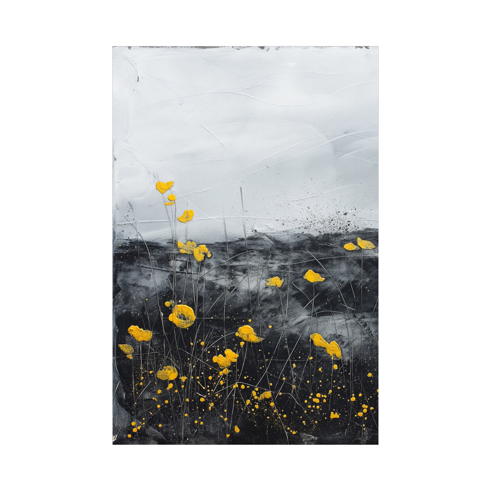 Umetnička slika Žuti cvetovi na platnu - NS Canvas Shop