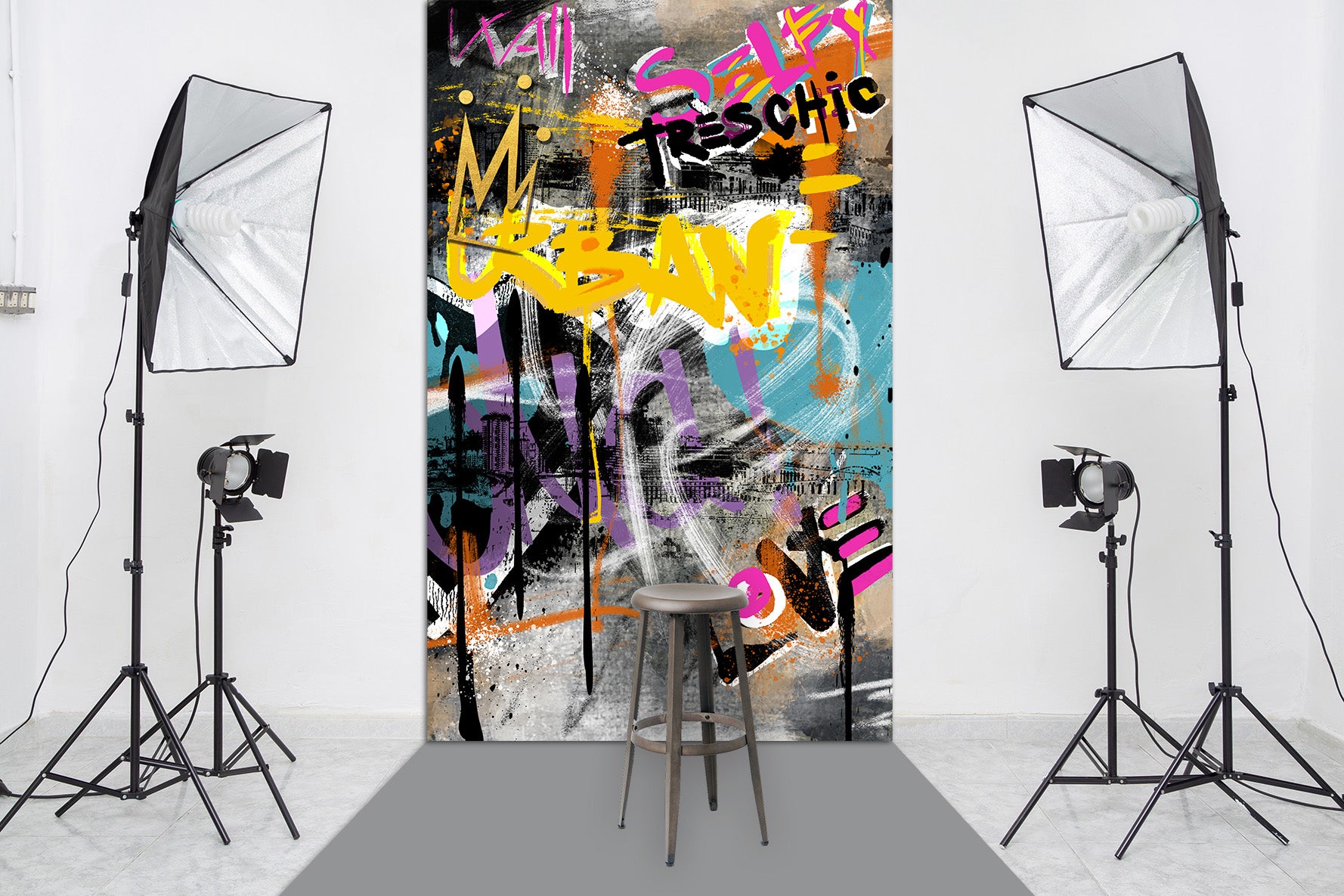 Umetnička slika Graffiti Wall Backdrop na platnu - NS Canvas Shop