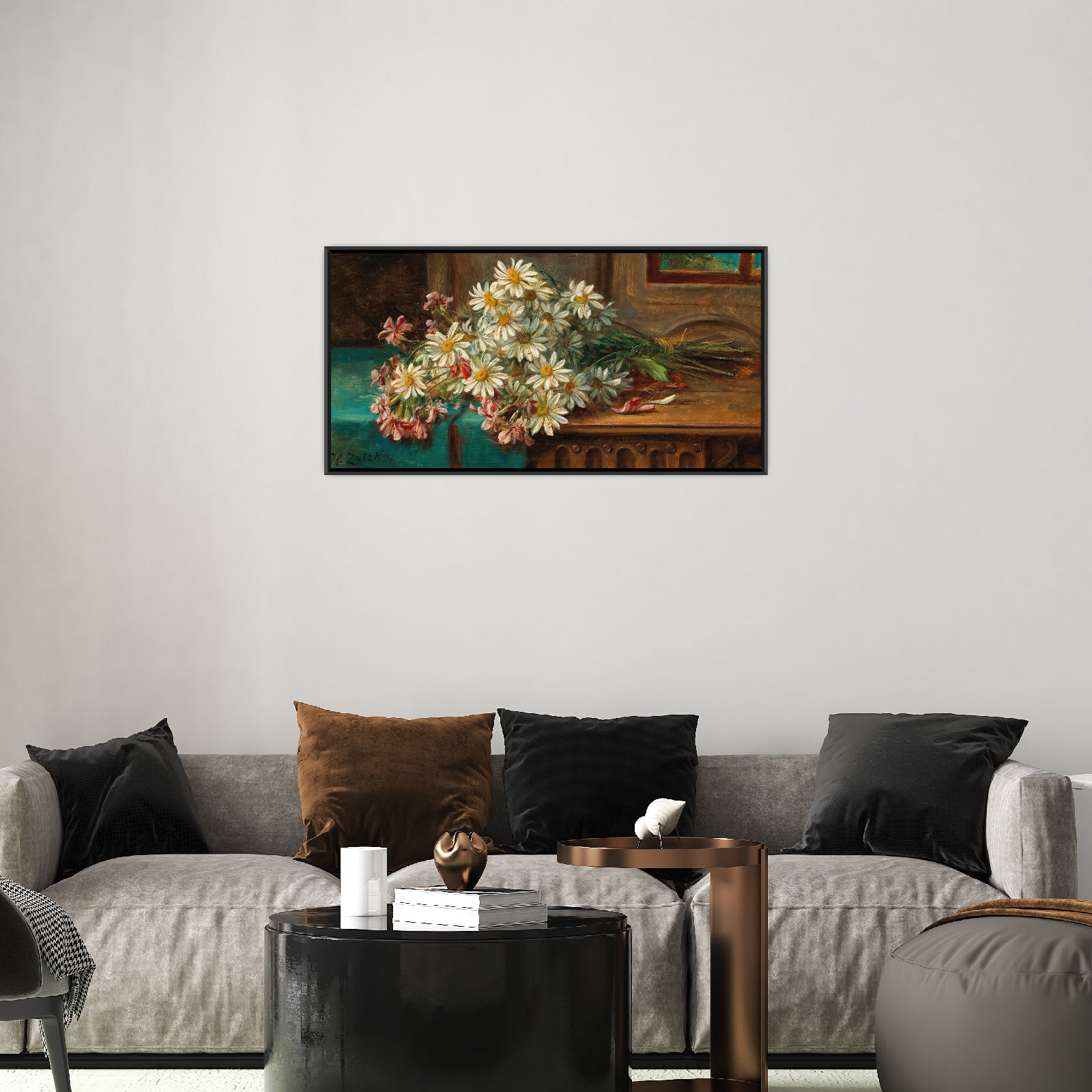Umetnička slika ​A Bouquet of Daisies, Hans Zatzka na platnu - NS Canvas Shop