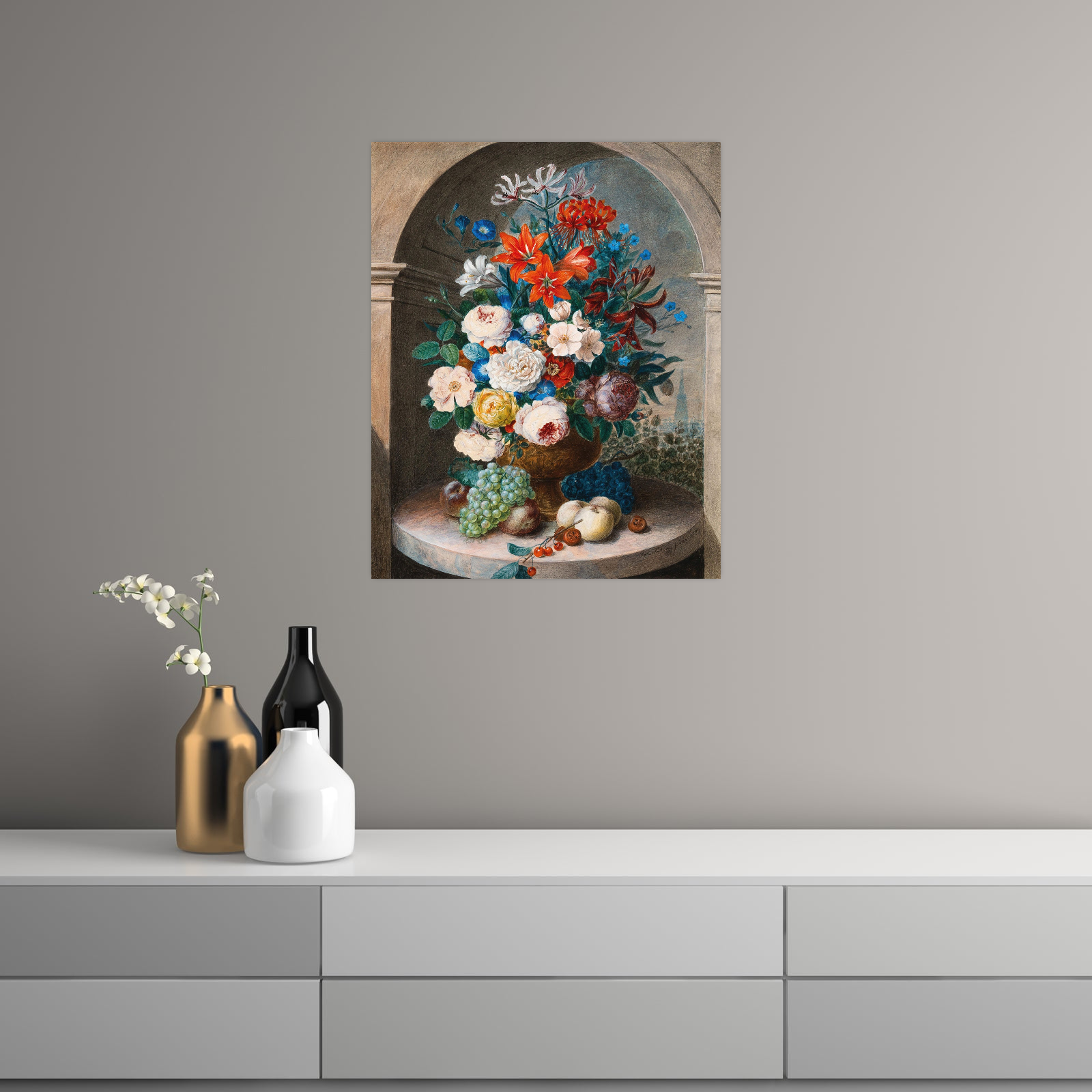 Umetnička slika ​A flower still-life, Joseph August Satory na platnu - NS Canvas Shop