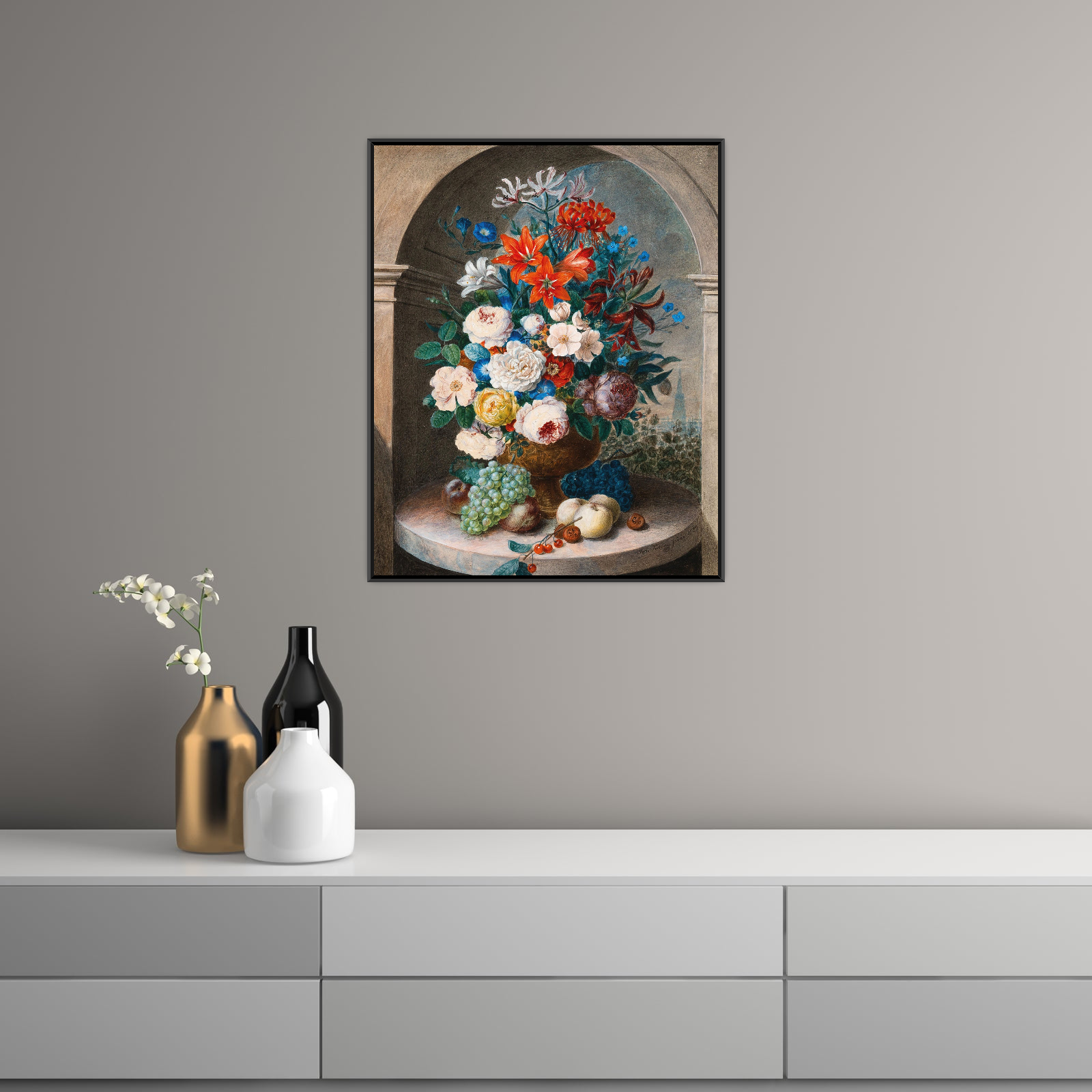 Umetnička slika ​A flower still-life, Joseph August Satory na platnu - NS Canvas Shop
