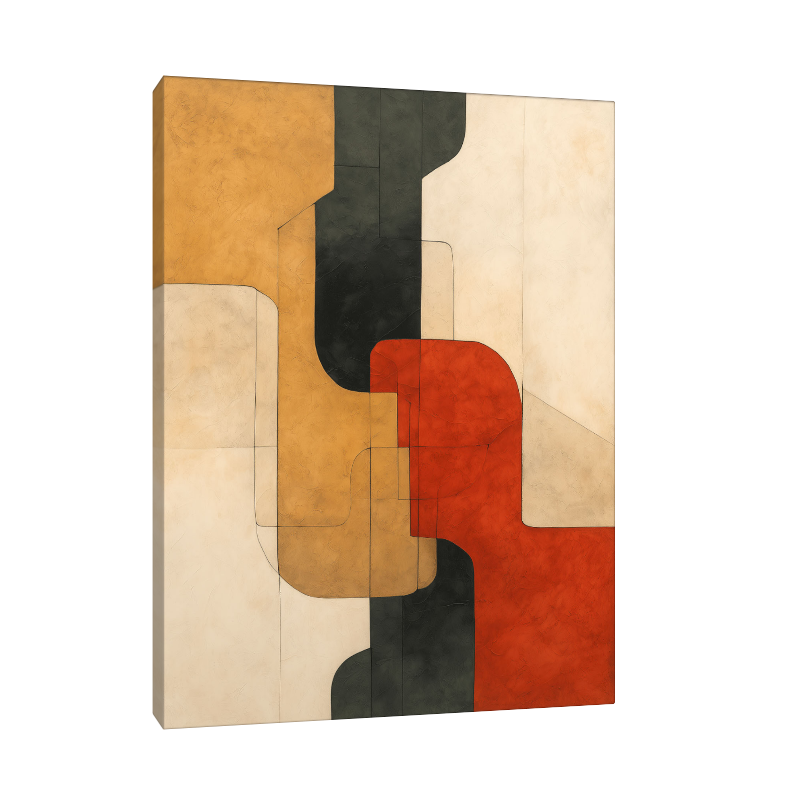 Apstraktna geometrijska slika sa crvenim tonovima II