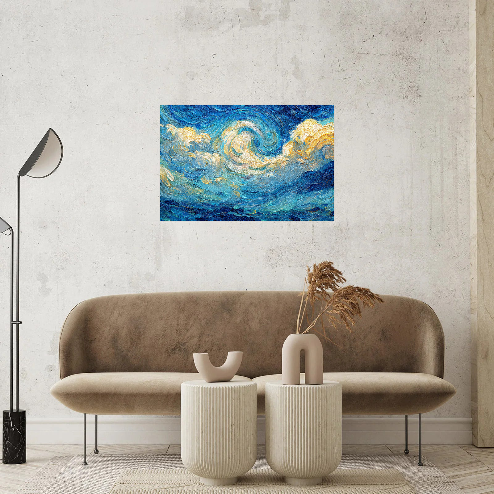 Apstraktni talasi u plavim tonovima